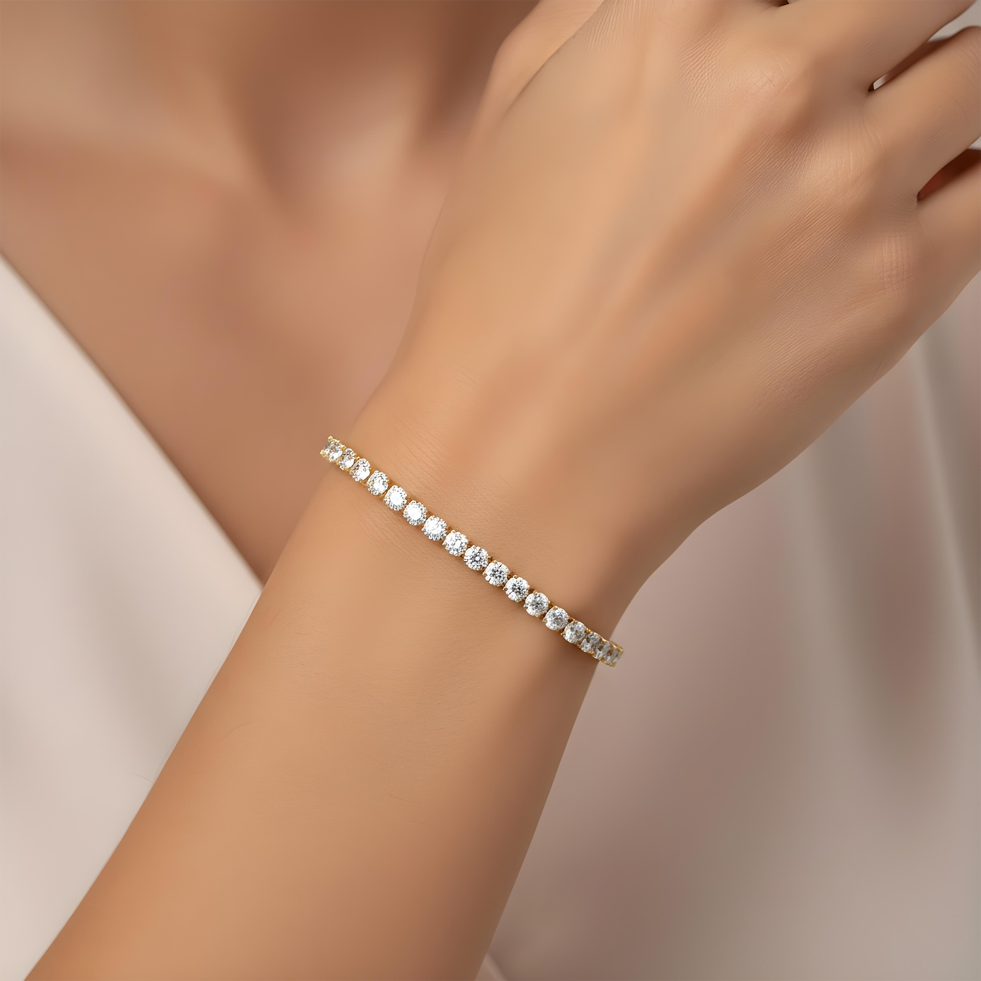 White Gold Round Cut Diamond Tennis Bracelet 9.85ct *Best Seller*