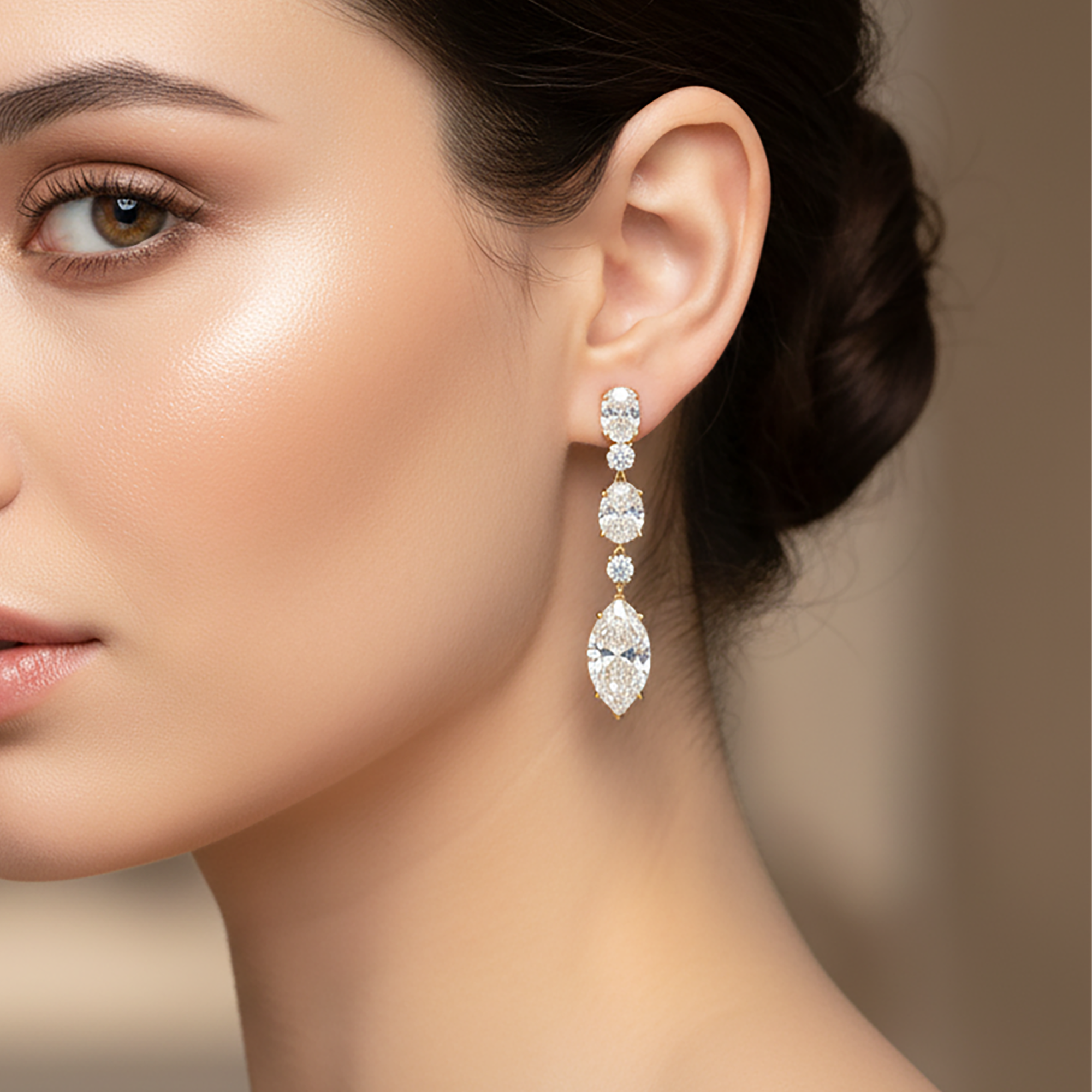 IGI 18K White Gold Multi Cut Diamond Drop Earrings 9.58ctw