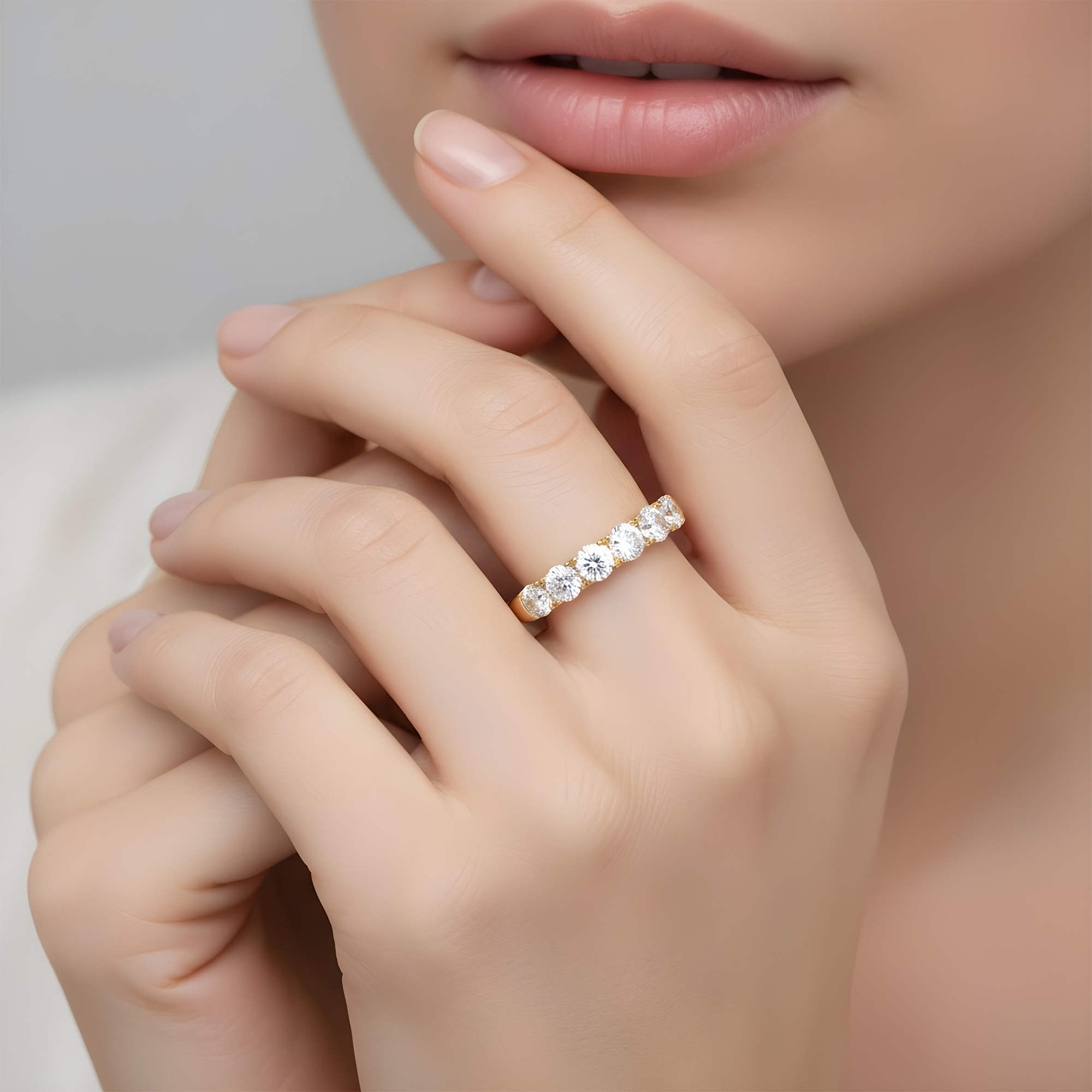 White Gold Round Diamond Half Eternity Ring 2.11ct