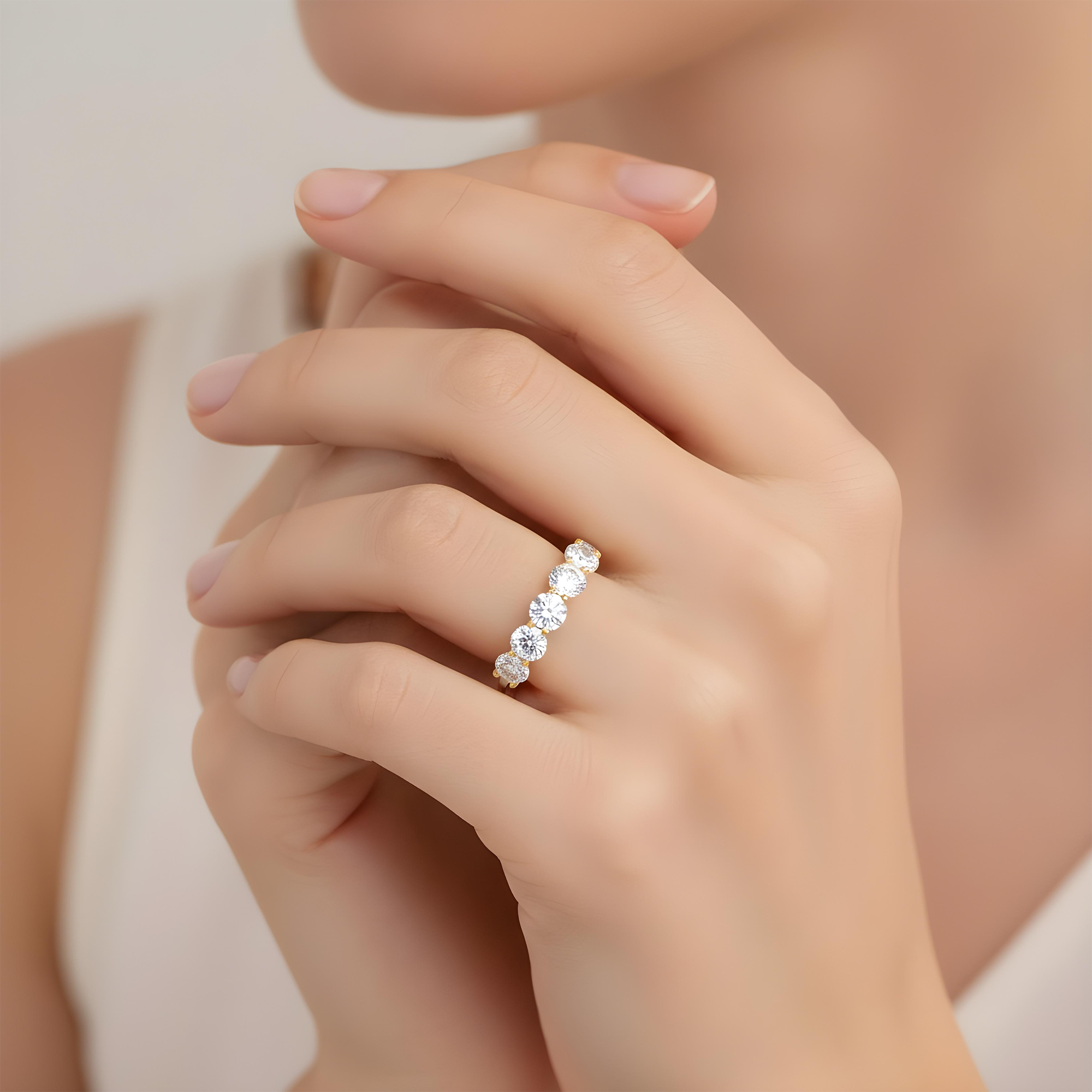 White Gold Round Diamond Half Eternity Ring 1.92ct