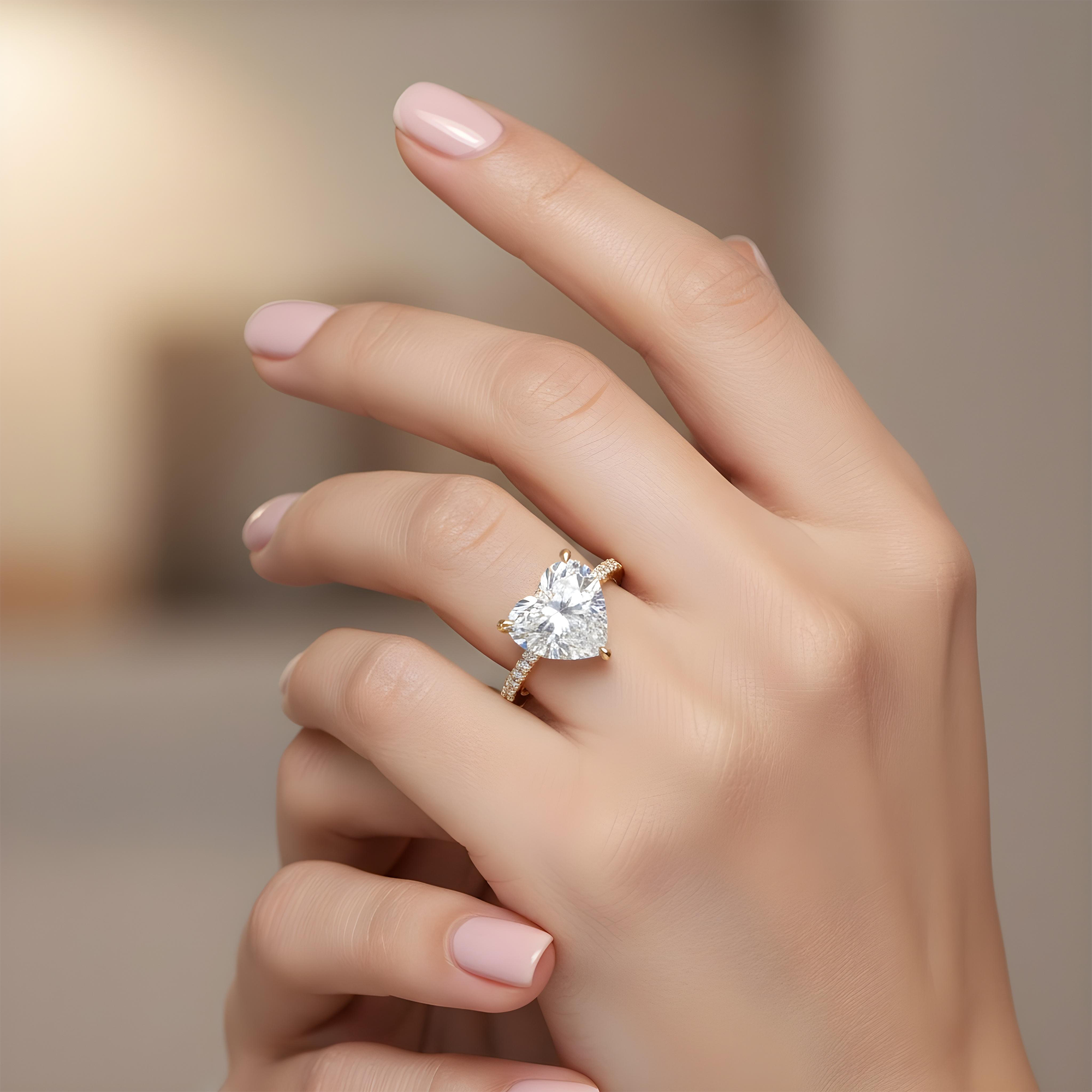 GIA Platinum 5.02ct Heart Cut Diamond Engagement Ring 5.96ctw