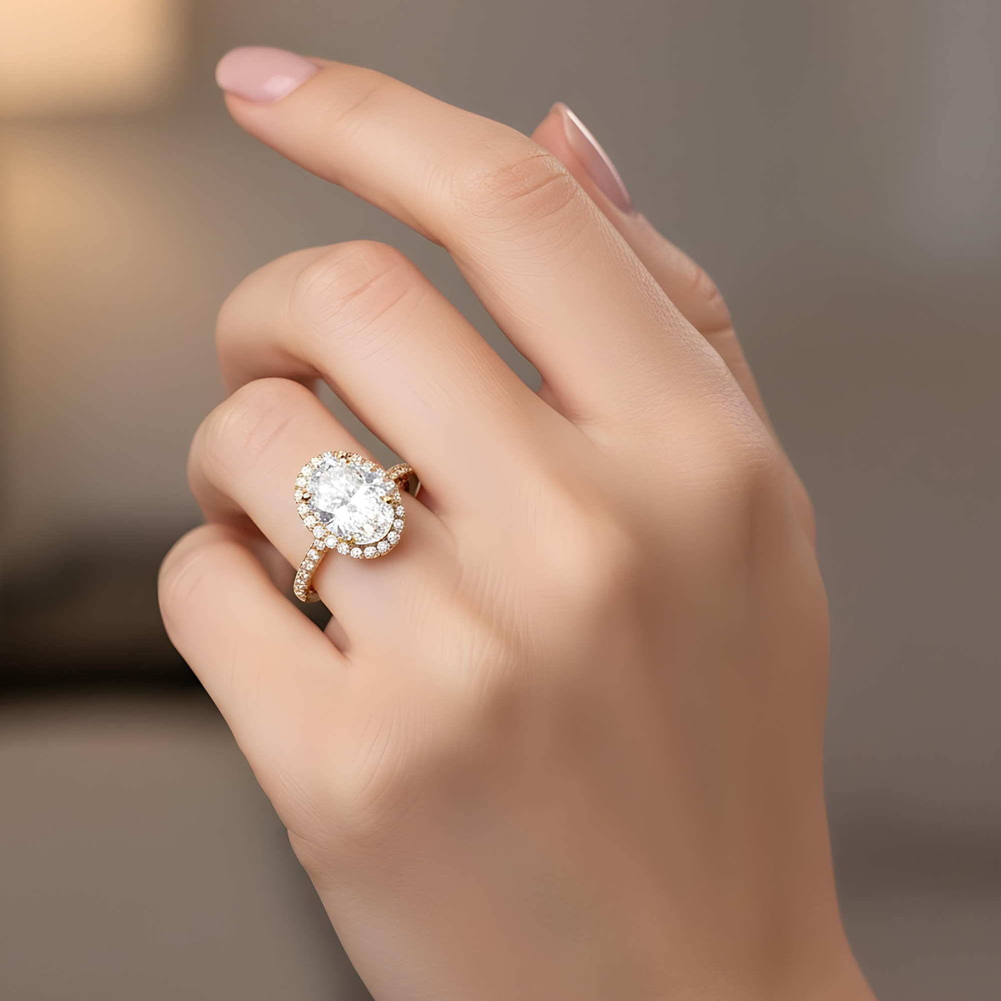 GIA 3.02ct Oval Cut Diamond Engagement ring 3.77ctw