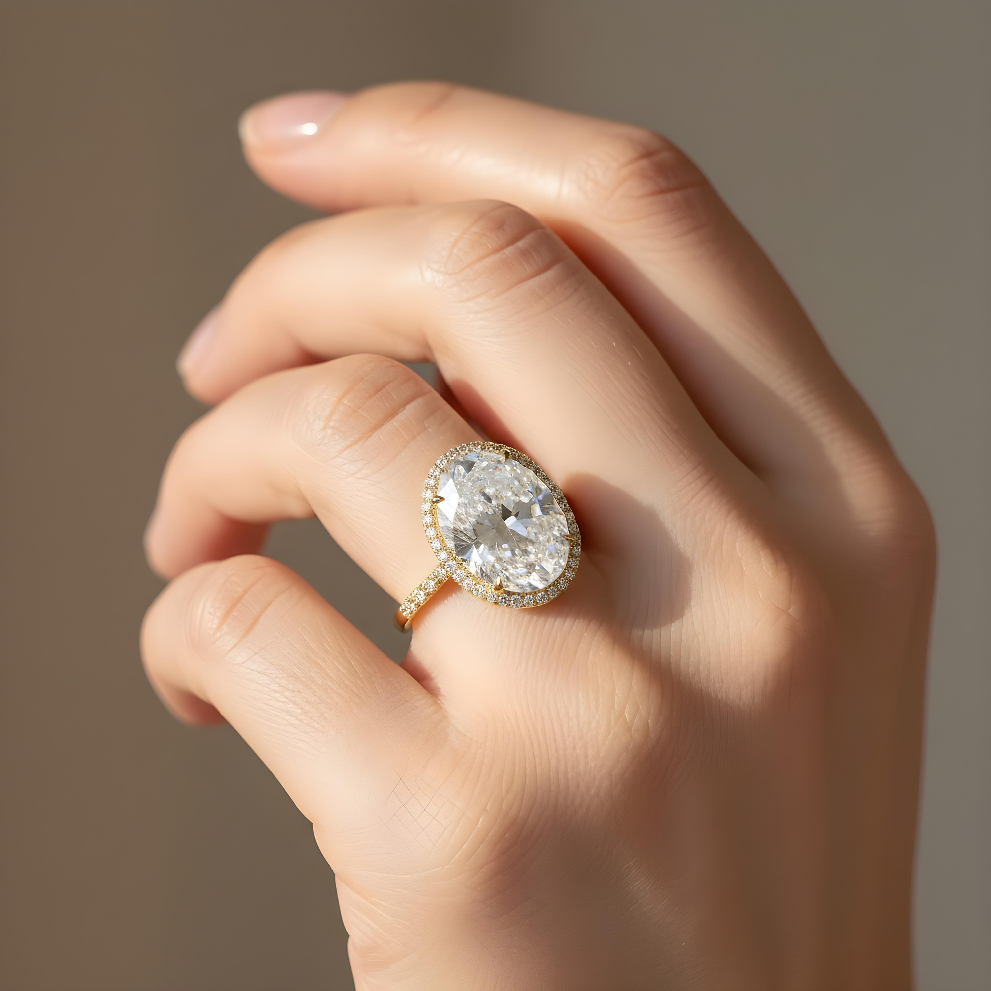 GIA Platinum 10.11ct Internally Flawless Oval Cut Diamond Engagement Ring