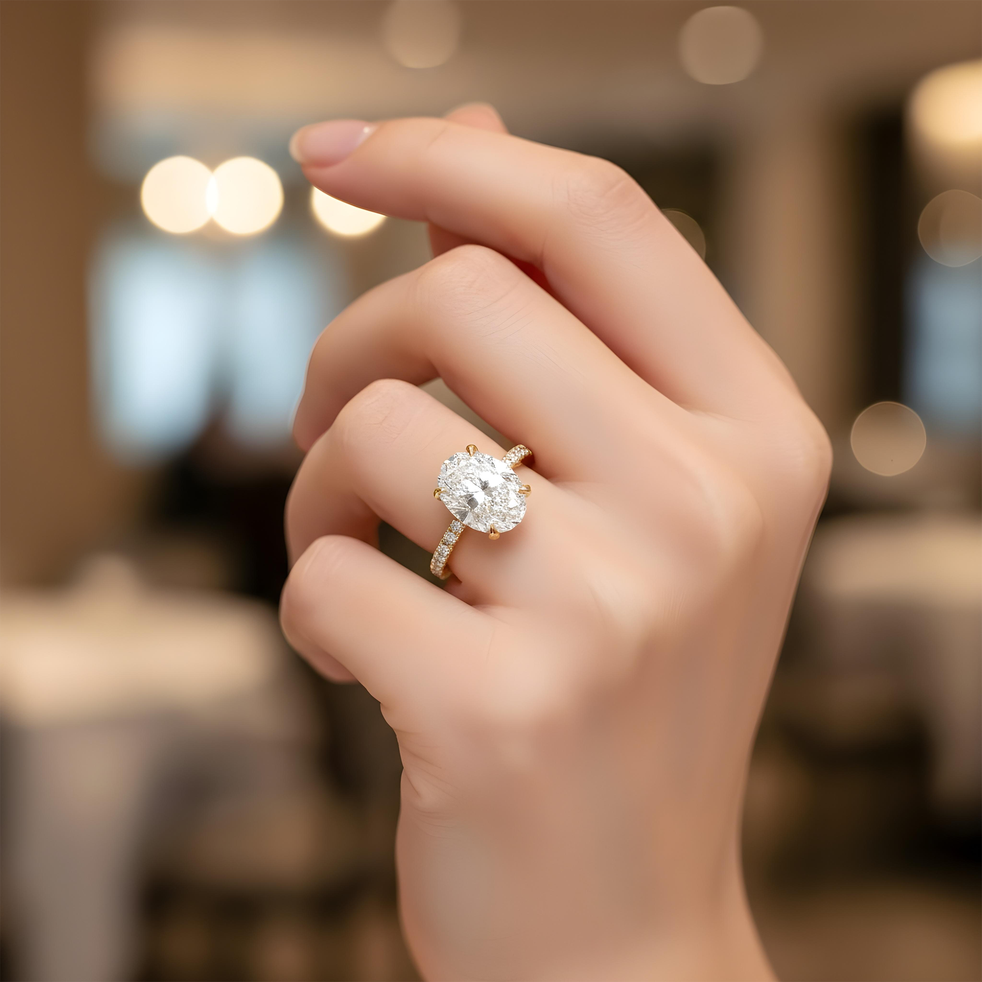 GIA Platinum 5.10ct Oval Cut Diamond Engagement Ring 5.50ctw