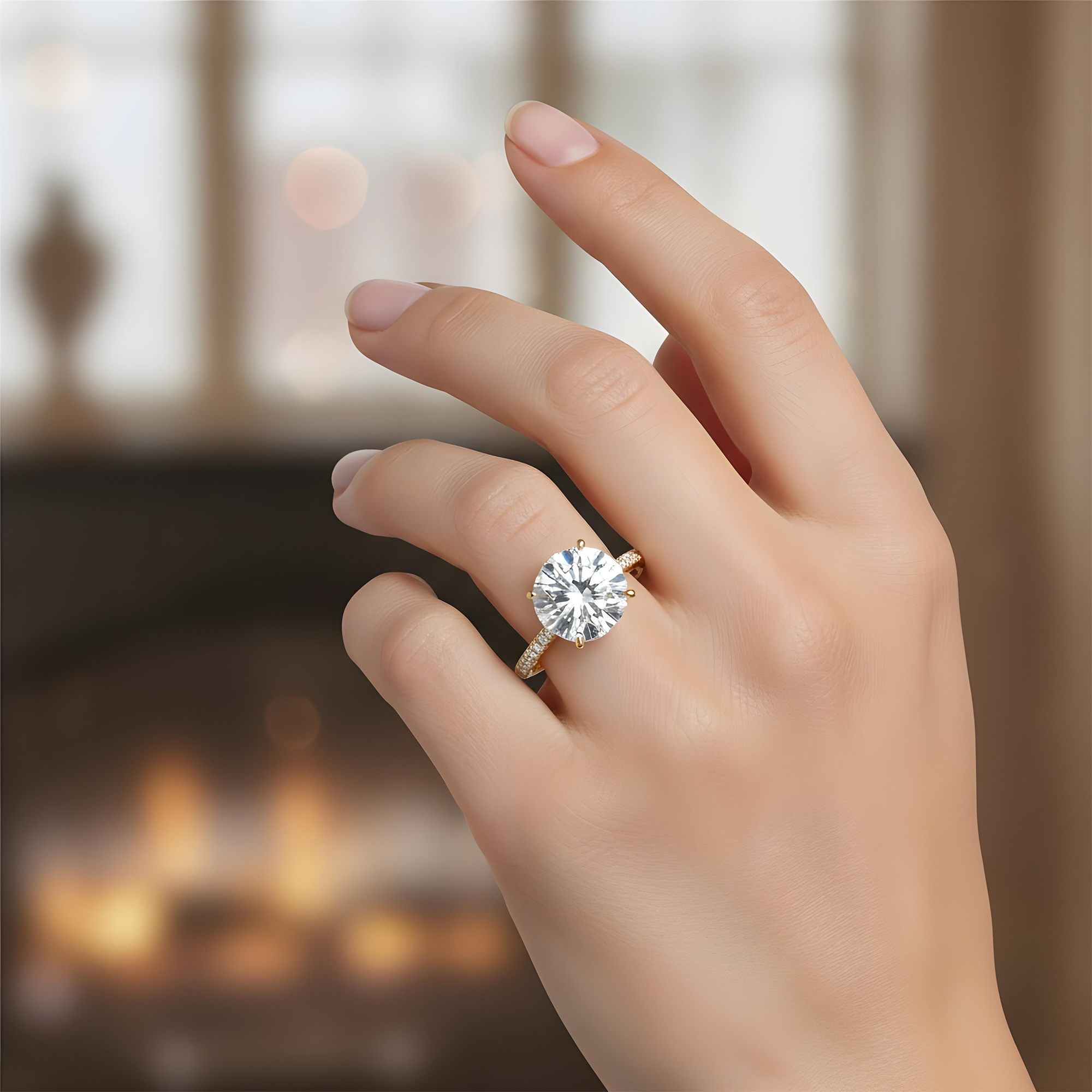 GIA 18K White Gold 5.04ct Round Diamond Engagement Ring 5.54ctw