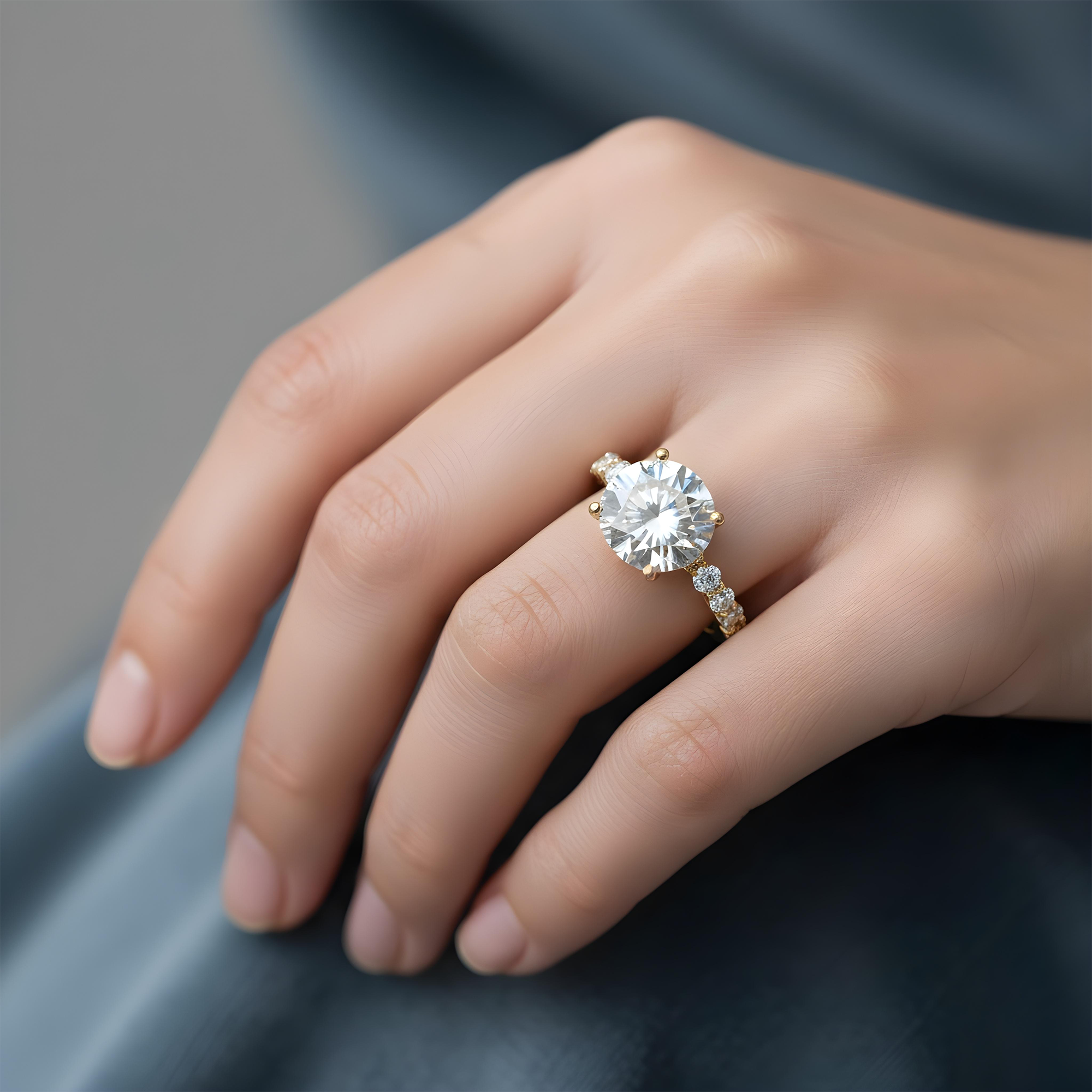 GIA 18K White Gold 7.06ct Round Diamond Engagement Ring 9.81ctw