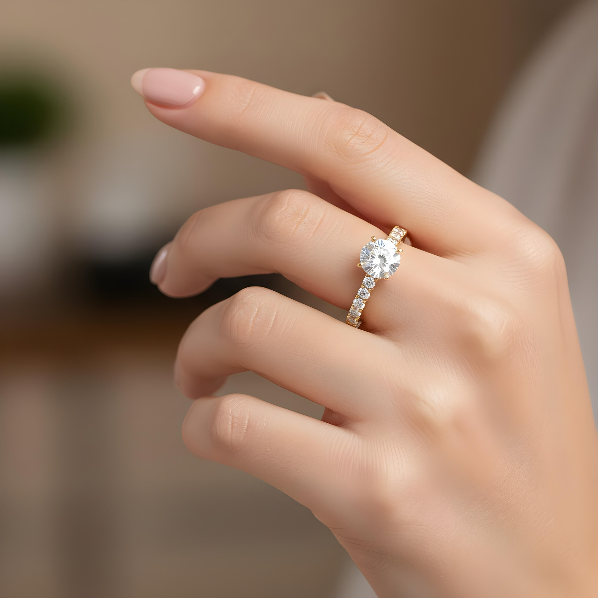 GIA 14K White Gold 1.05ct Round Diamond Engagement Ring 1.45ctw
