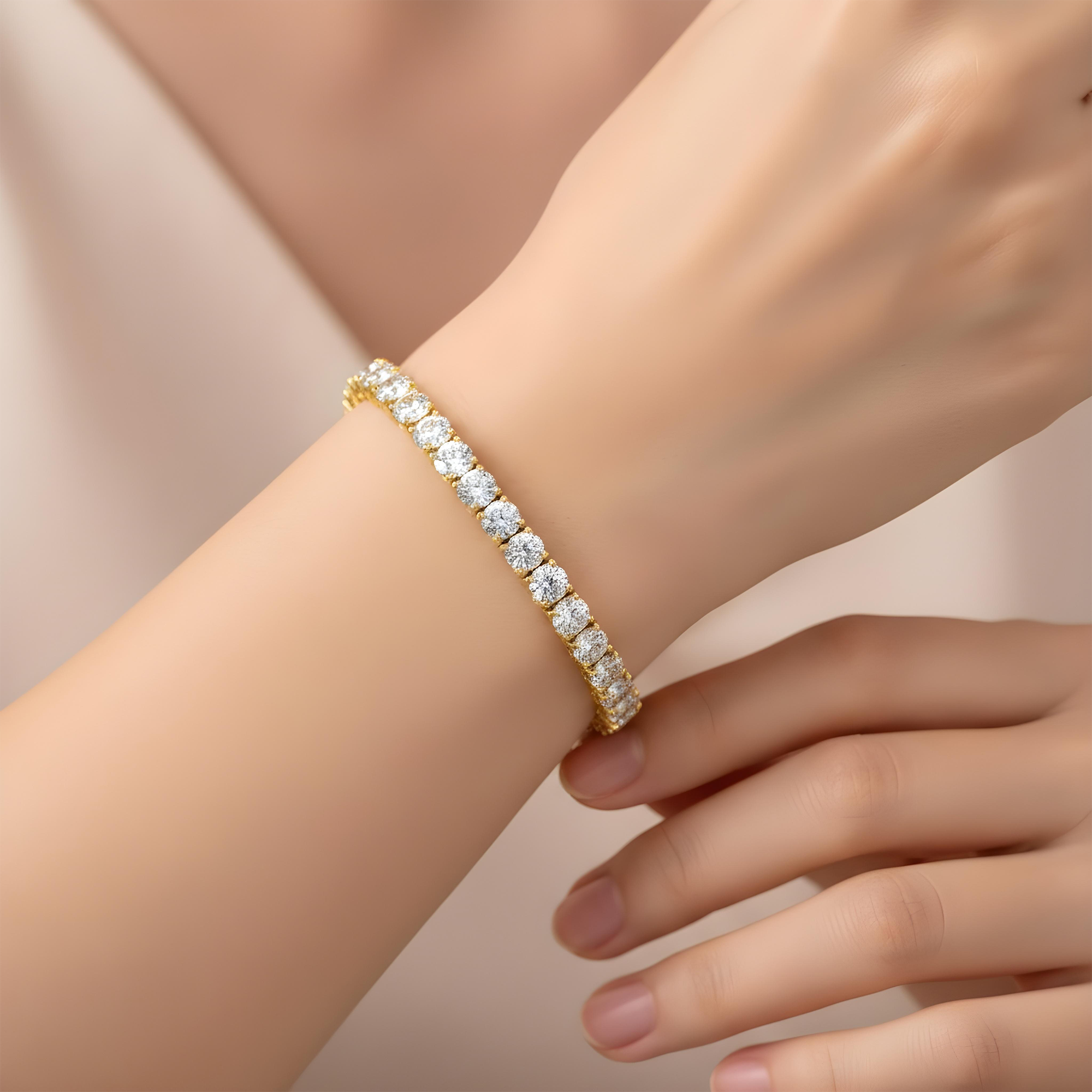 14K White Gold Round Diamond Tennis Bracelet 20.08ct