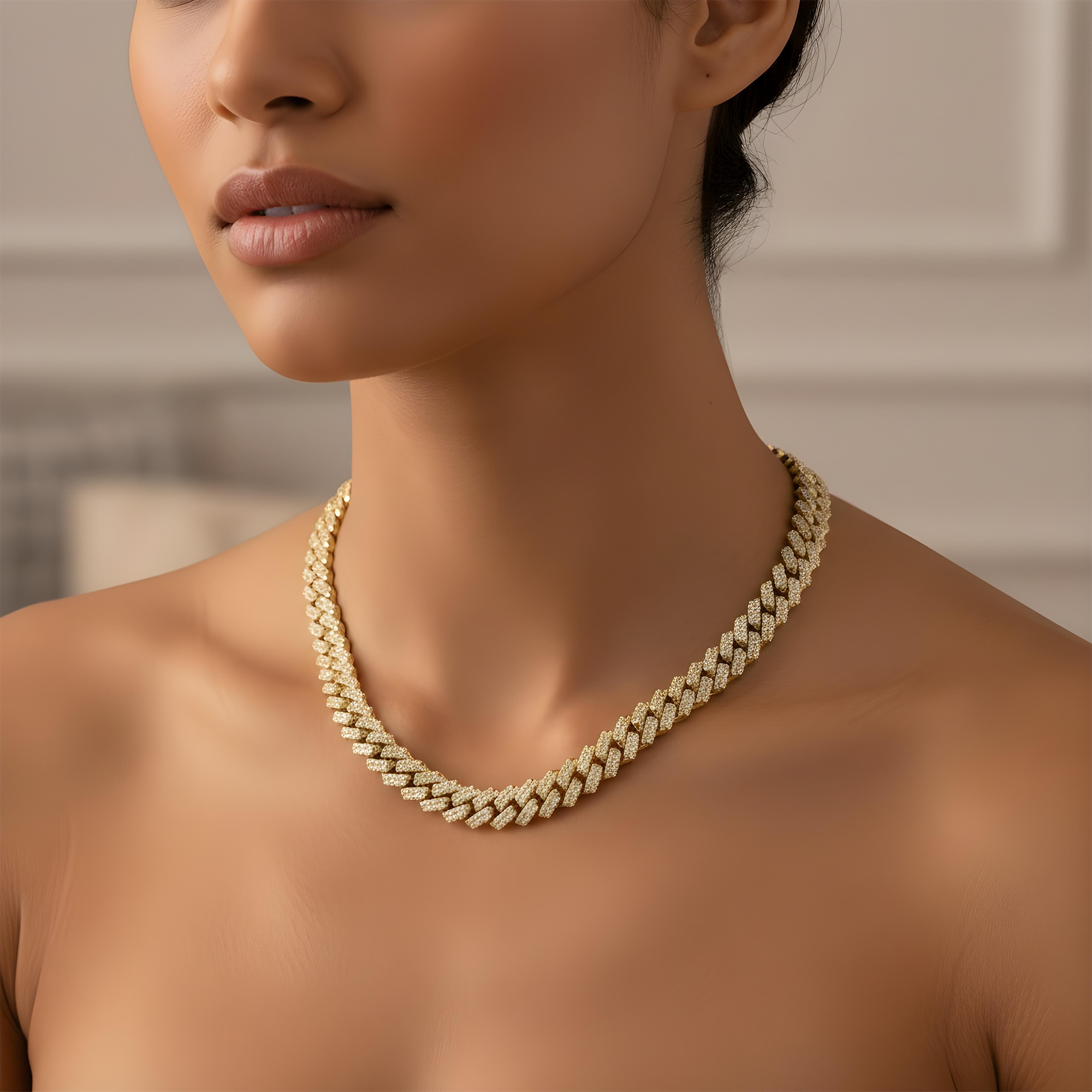 14K Rose Gold 11mm Diamond Cuban Link Chain 16-22"