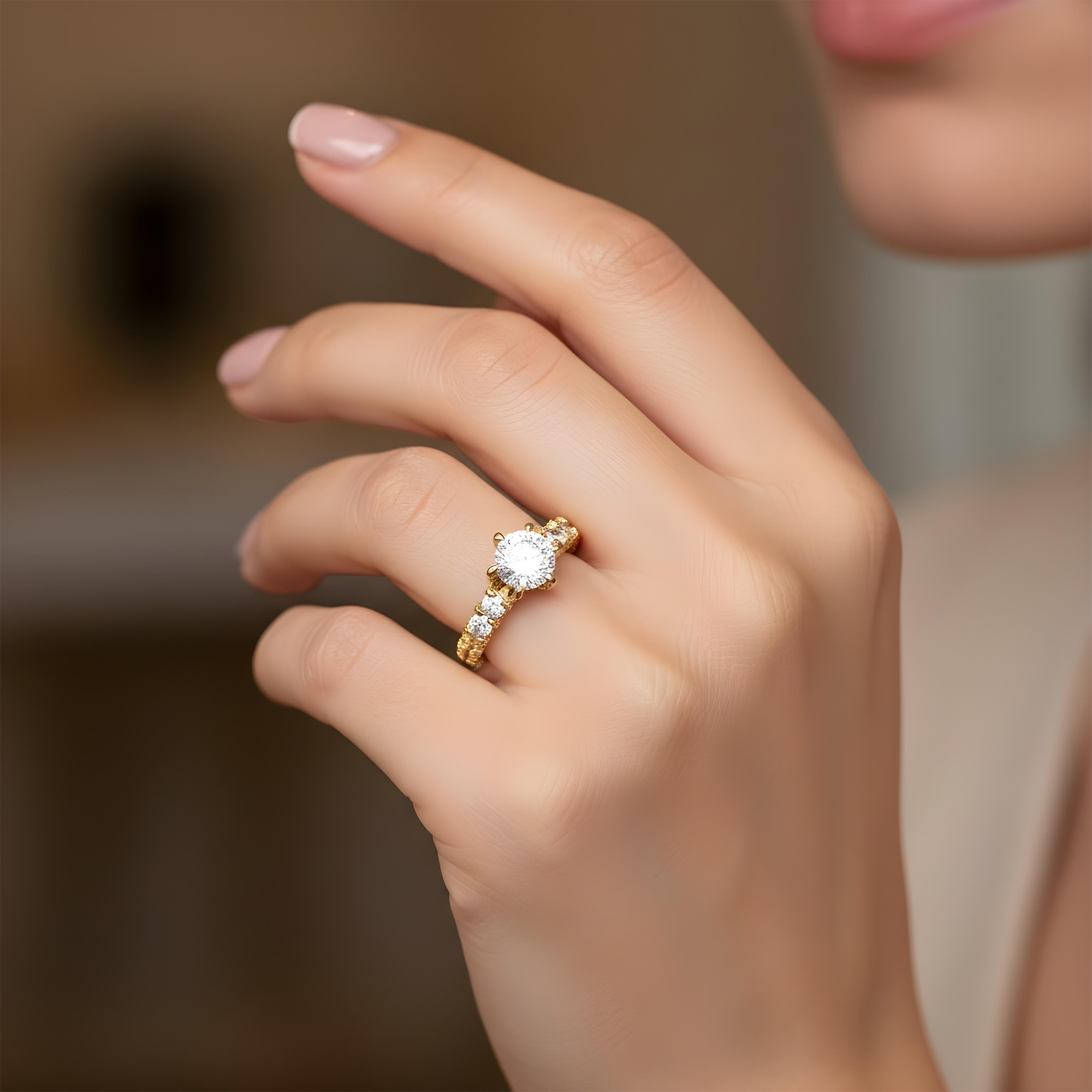 18K White Gold 6-Prong 3.06ct Round Diamond Engagement Ring 7.26ctw