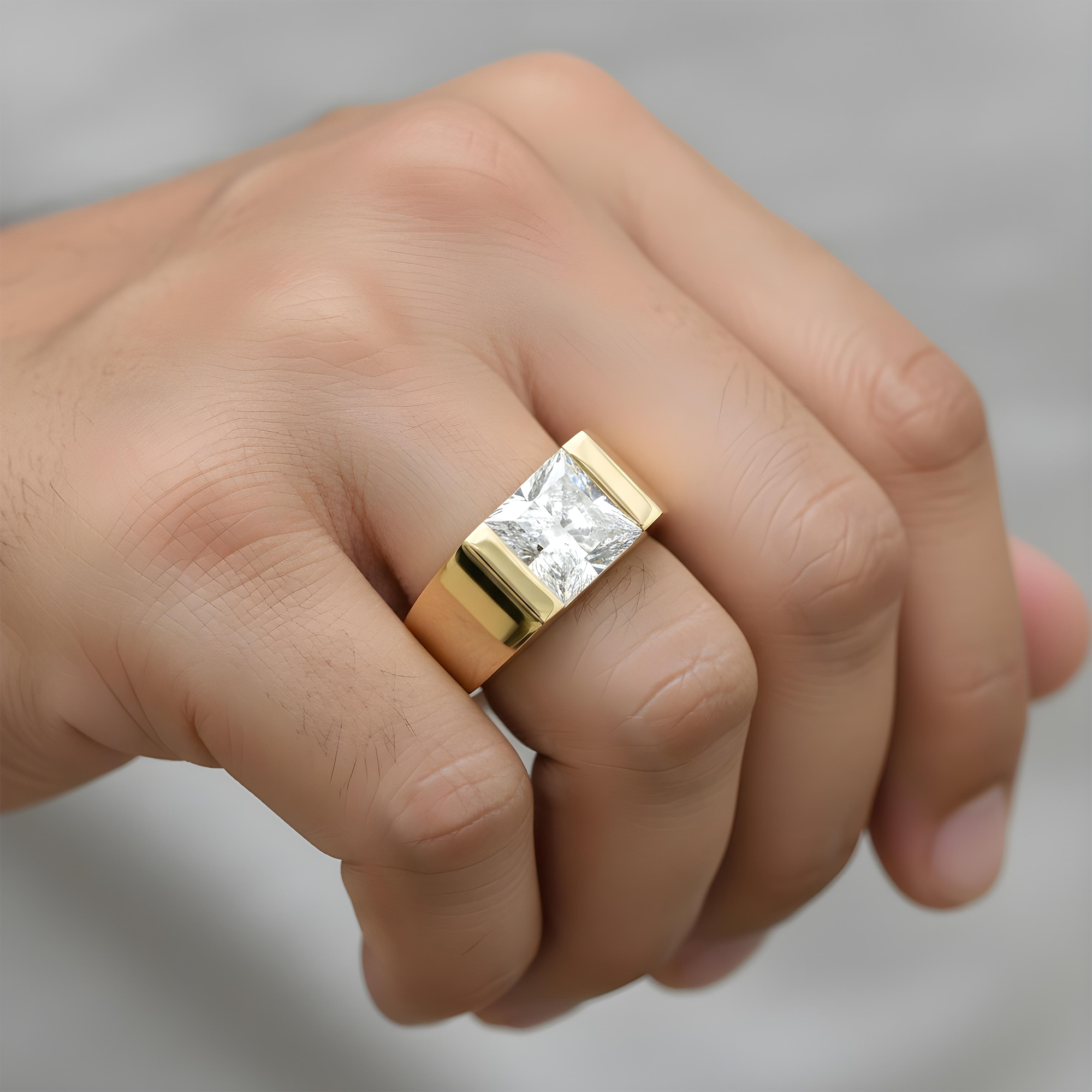 IGI 14K White Gold Solitaire Princess Cut Diamond Ring 5.01ct