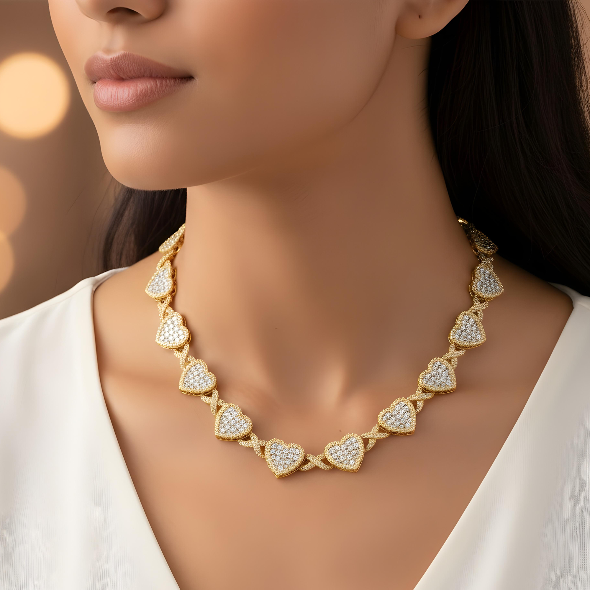 14K White Gold "Infinite Love" Asscher Cut Diamond Necklace 37.65ct