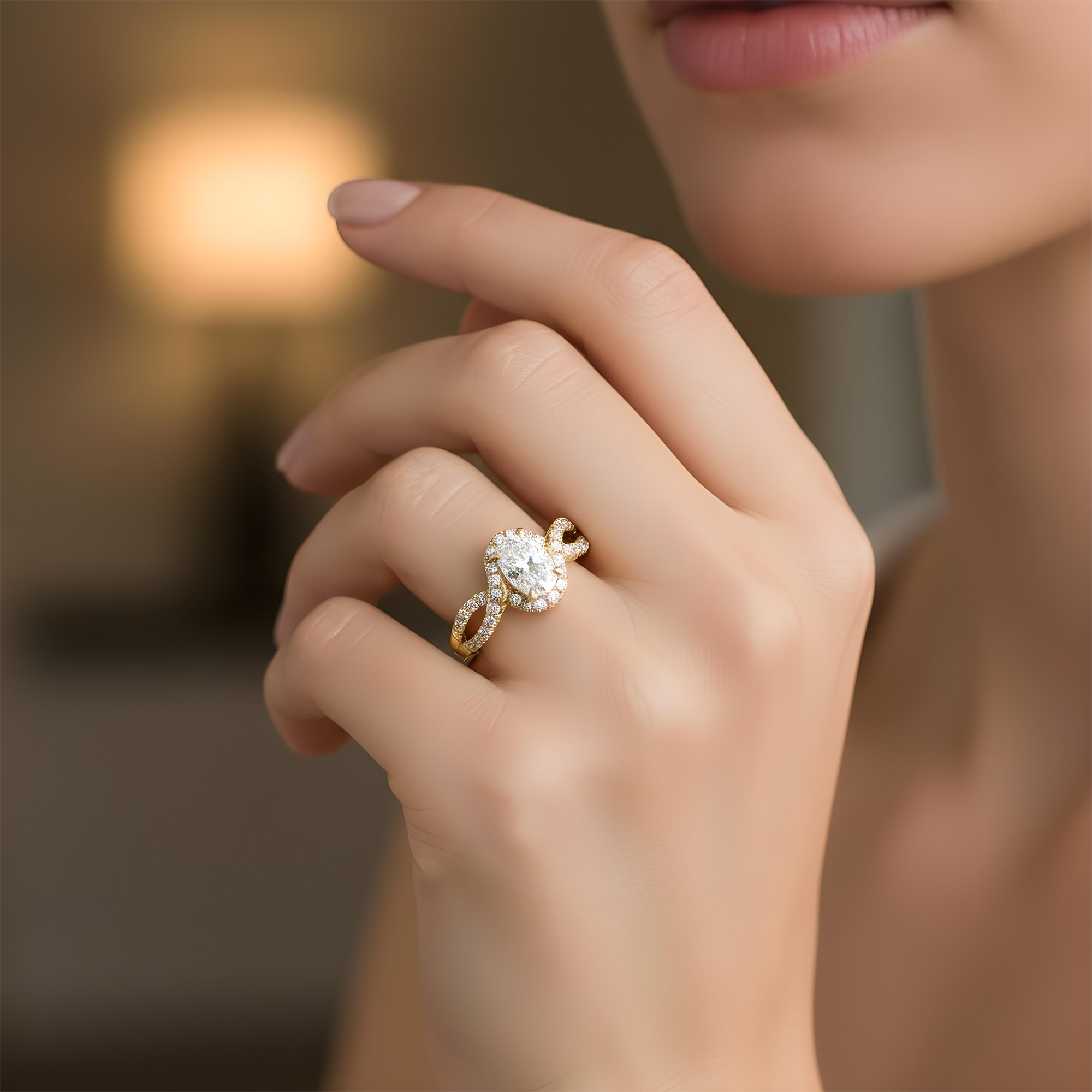 14K White Gold 1.01ct Oval Diamond Engagement Ring 1.50ctw
