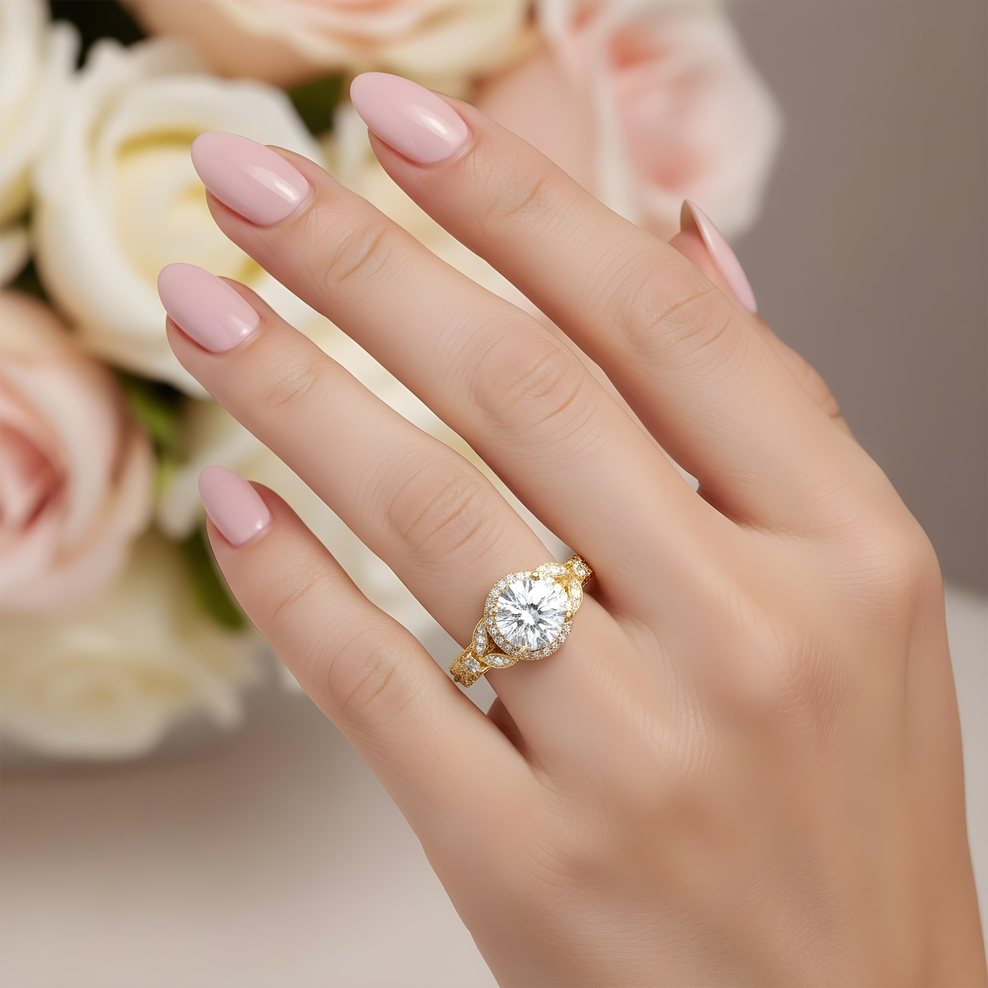 14K White Gold 1.71ct Round Diamond Engagement Ring 2.51ctw