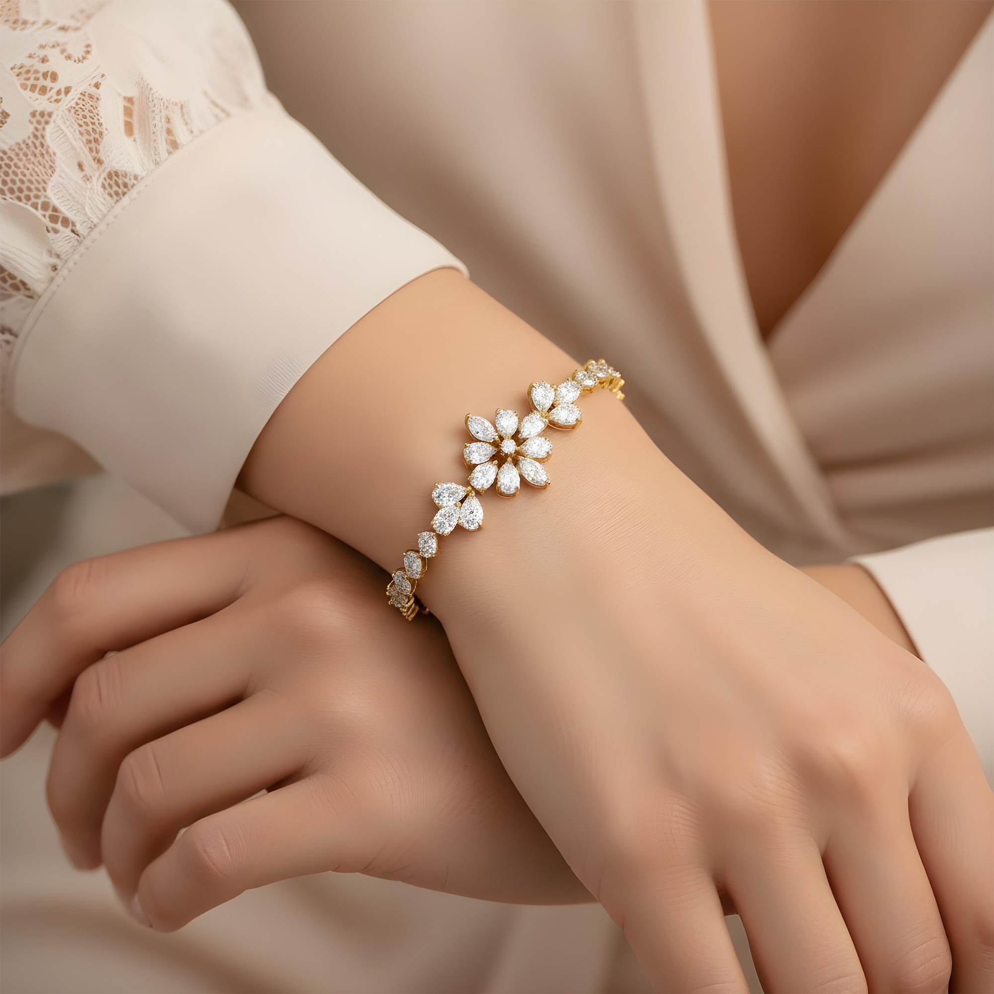 14K White Gold Aurora Diamond Bracelet 11.56ct