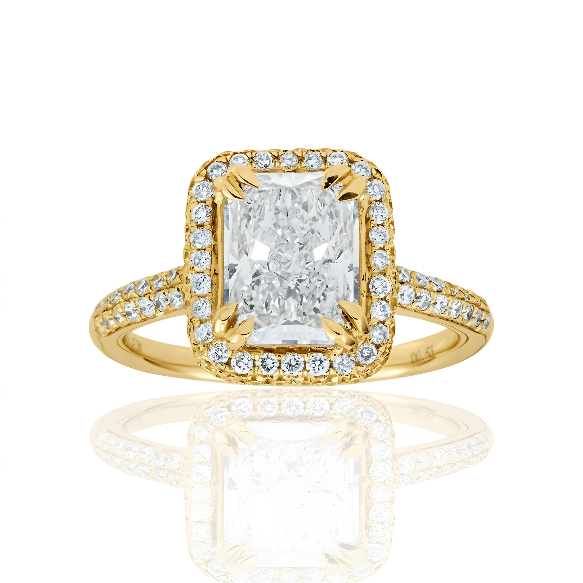 14K White Gold 2.05ct Radiant Diamond Engagement Ring 2.67ctw