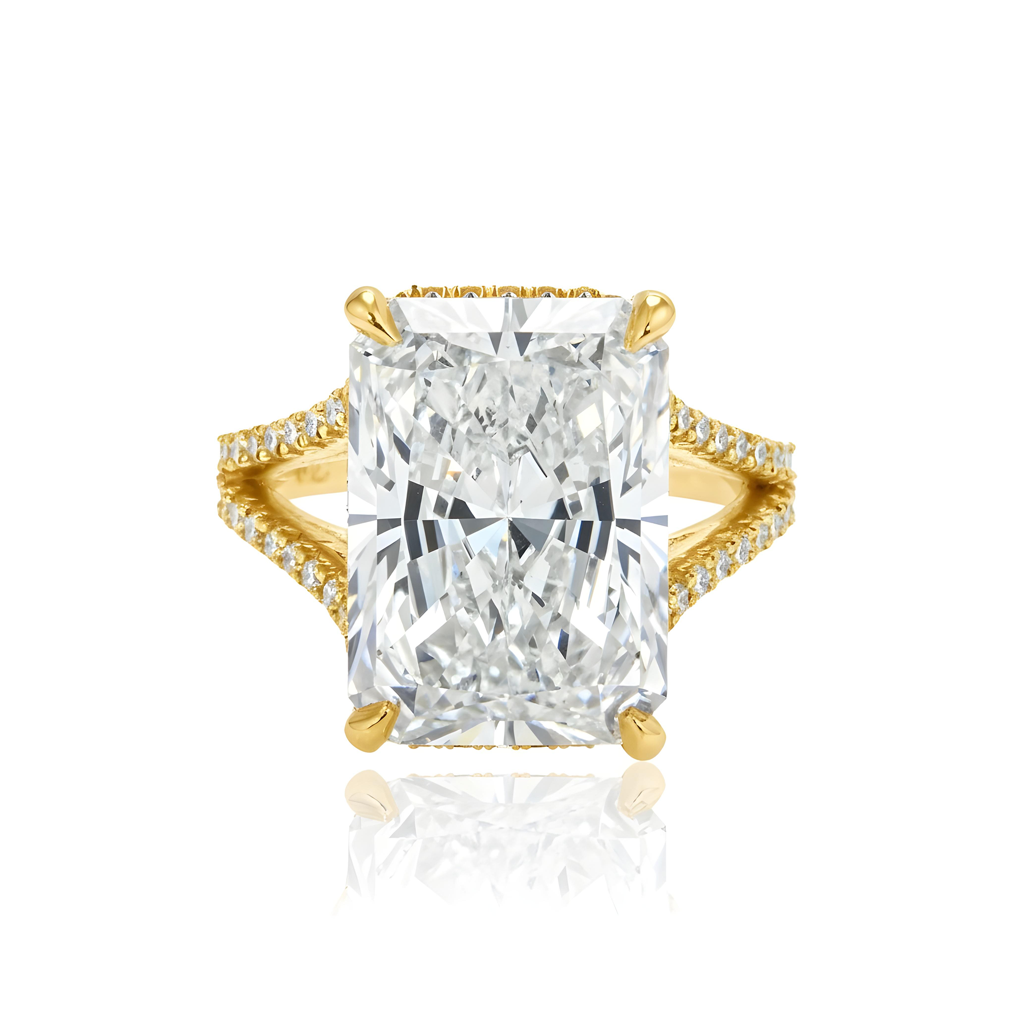 Platinum 9.01ct Radiant Cut Diamond Engagement Ring 10.01ctw