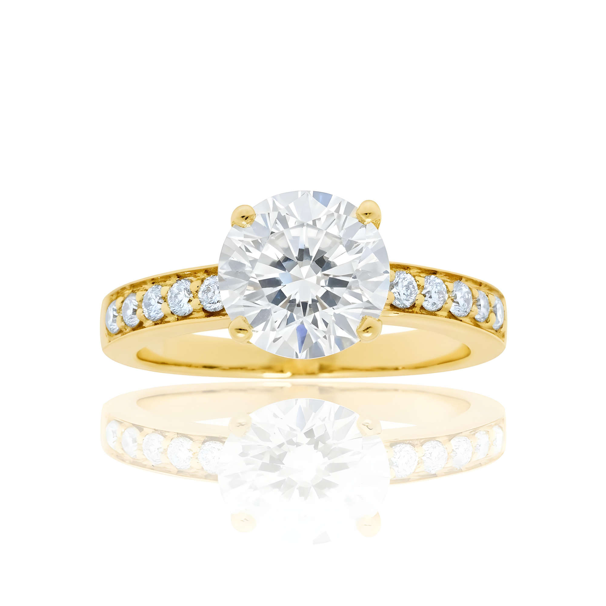 GIA 14K White Gold 2ct Round Cut Diamond Engagement Ring 2.20ctw