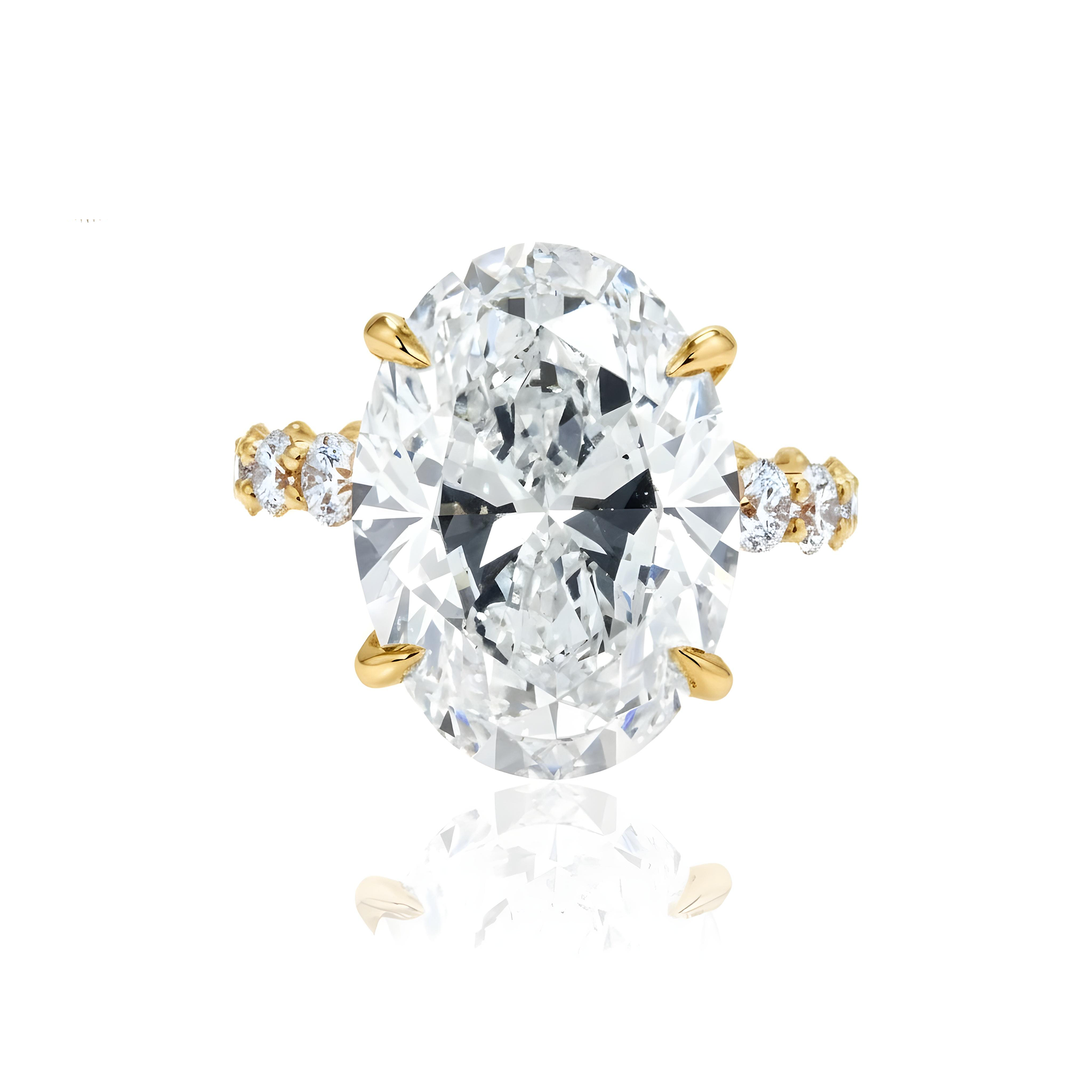 GIA 18K White Gold 13.48ct Oval Cut Diamond Cut Engagement Ring 16.23ctw