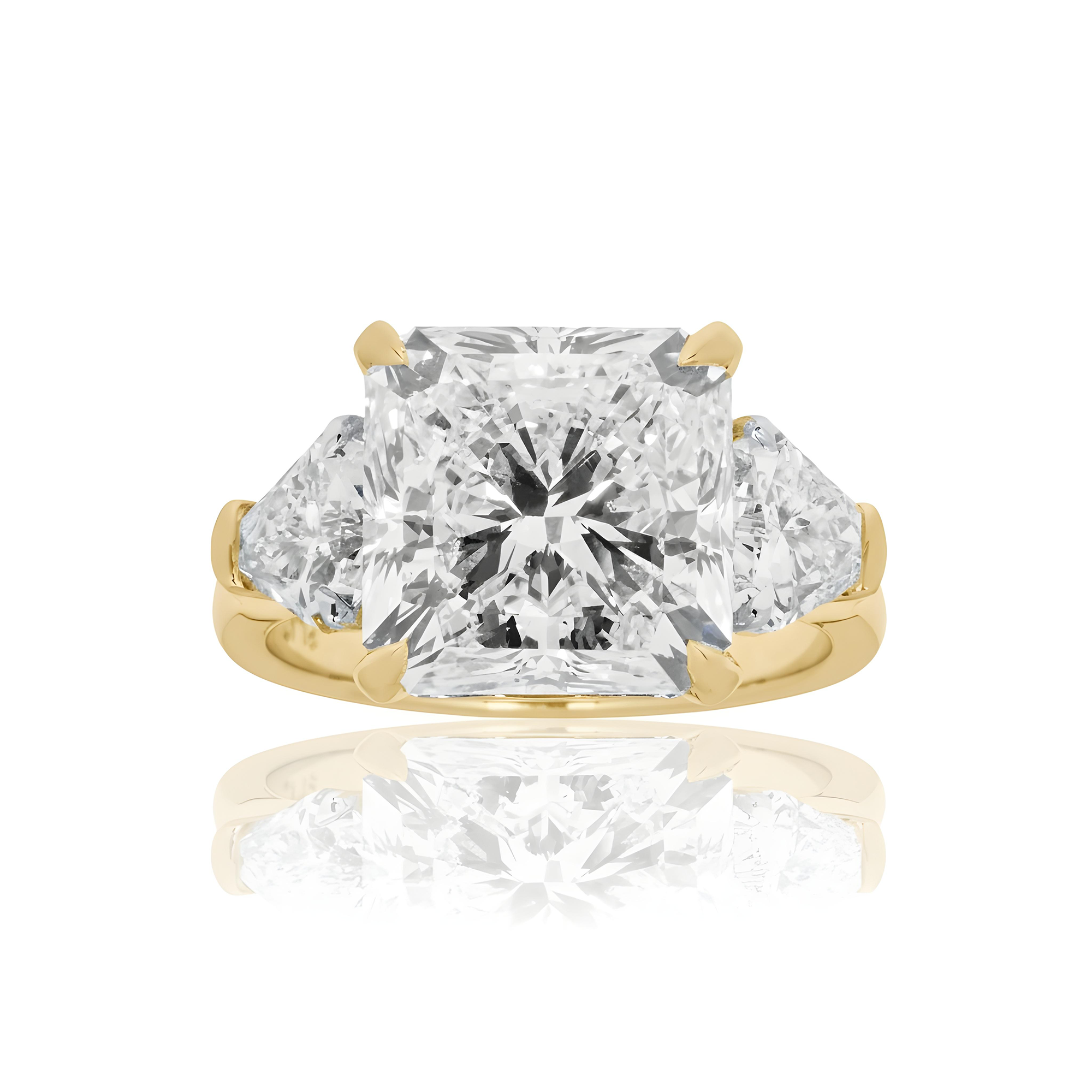 Platinum 7ct Square Radiant Cut Diamond Engagement Ring 8.54ctw