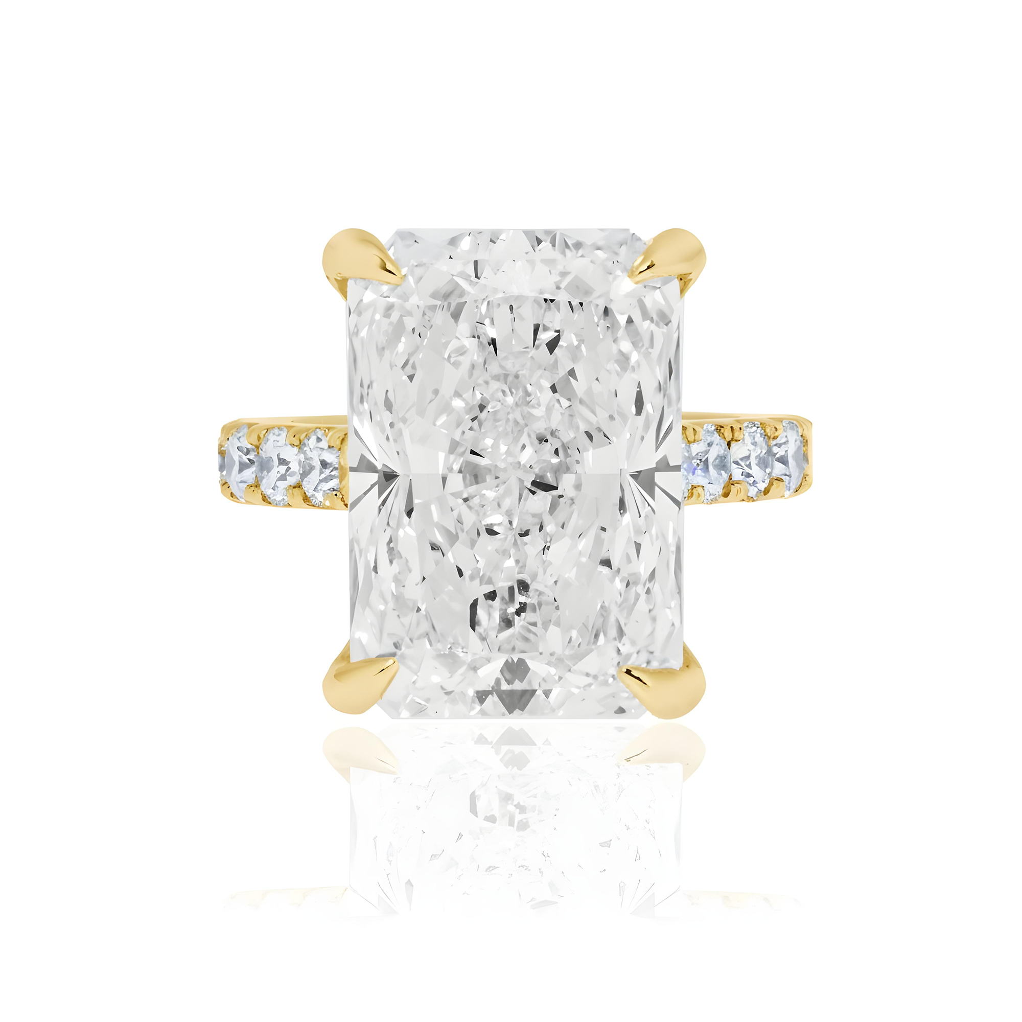 GIA 14K White Gold 16.96ct Radiant Cut Diamond Engagement Ring 19.30ctw