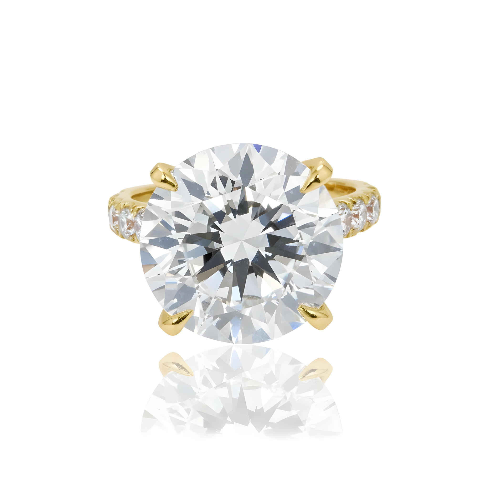 GIA Platinum 11.05ct Round Diamond Engagement Ring 12.47ctw