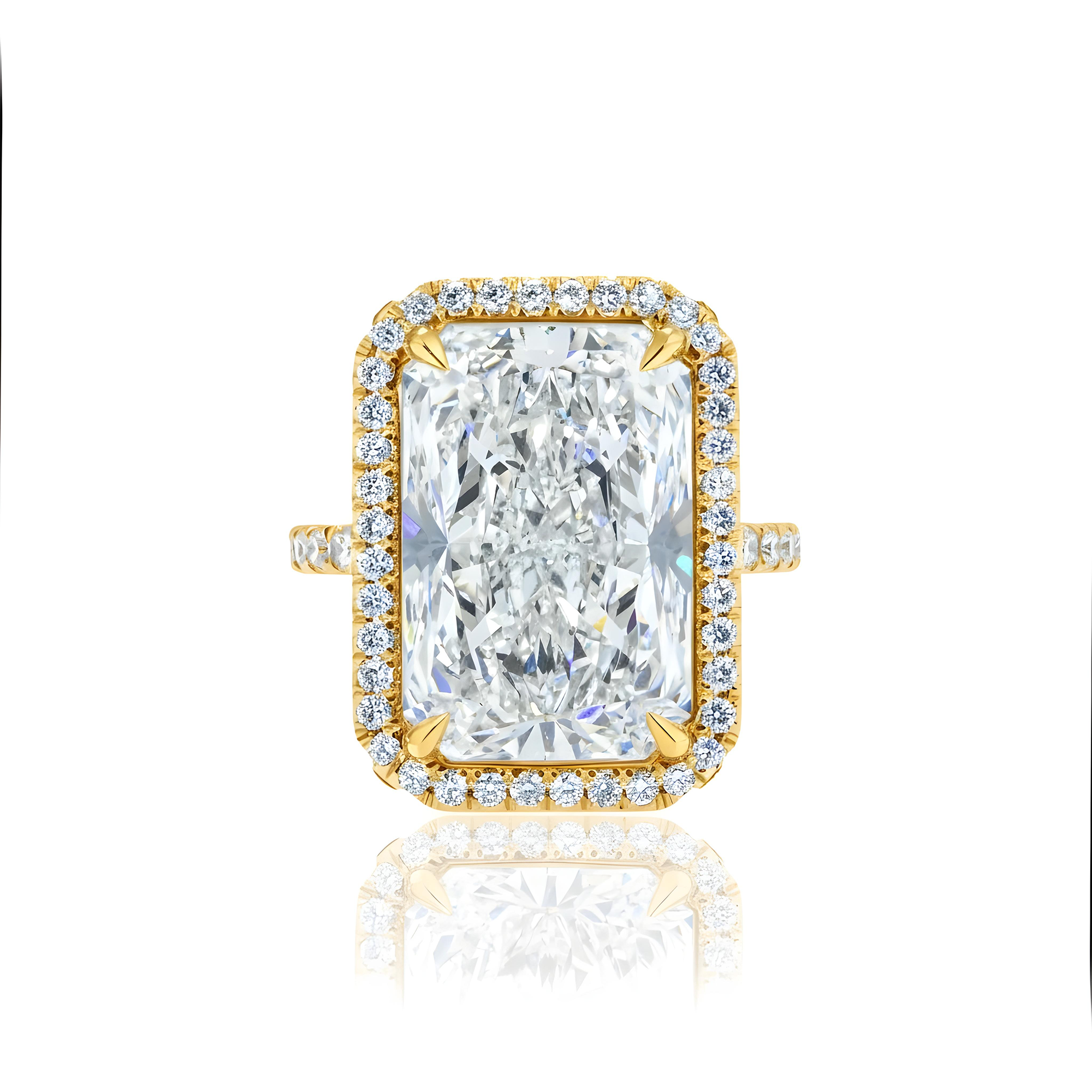 GIA Platinum 12.20ct Radiant Diamond Engagement Ring 13.20ctw