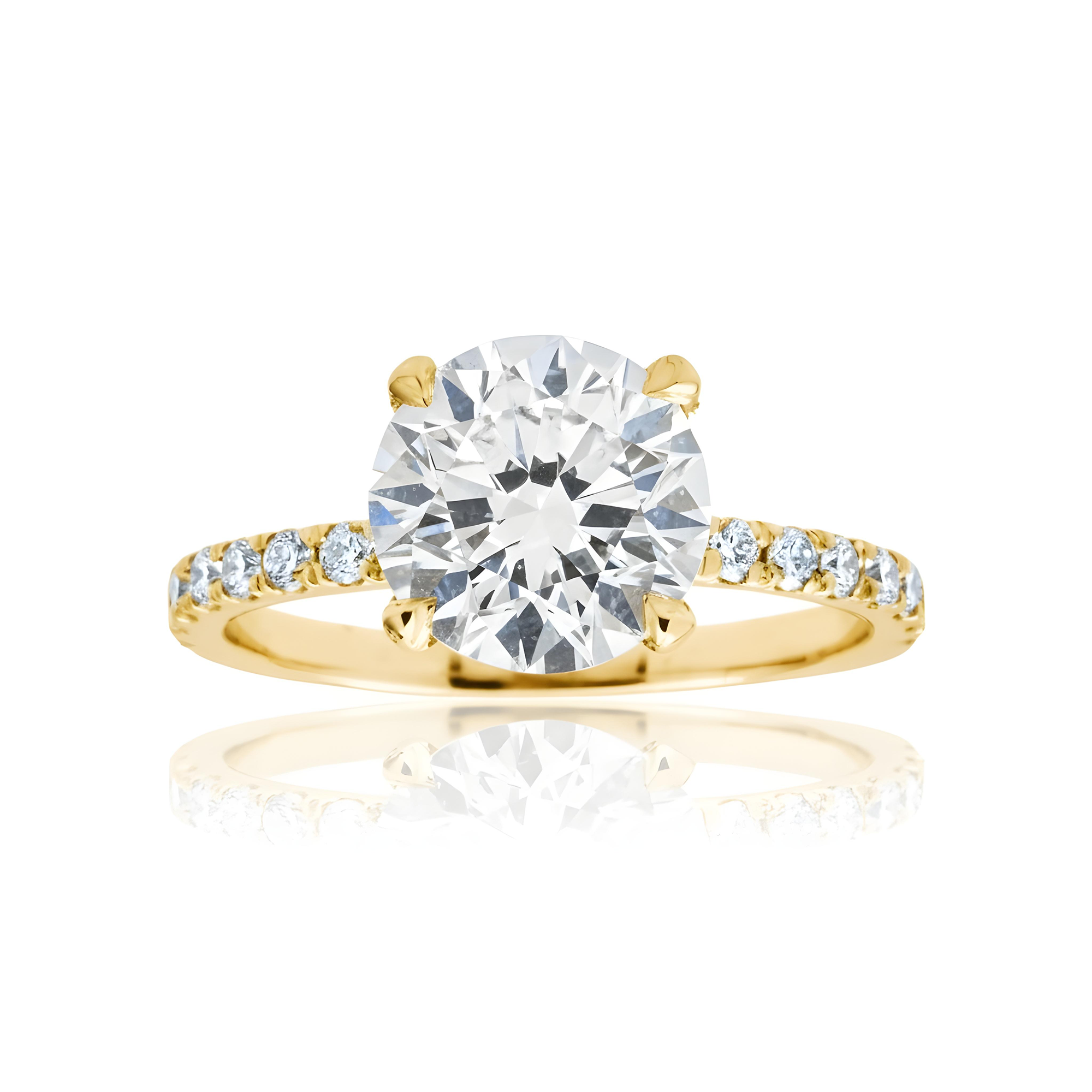 Platinum 2.18ct Round Diamond Engagement Ring 2.58ctw