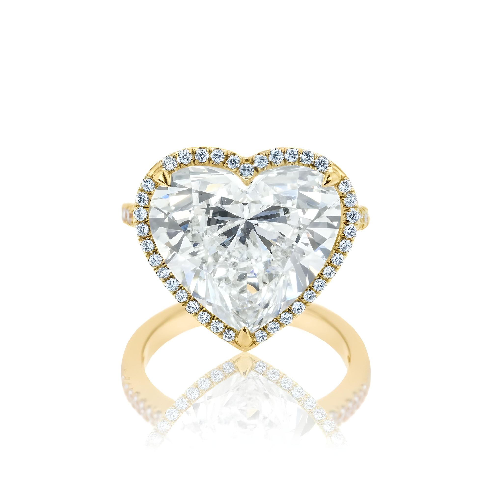 GIA Platinum 10.50ct Heart Cut Diamond Engagement Ring 11.40ctw