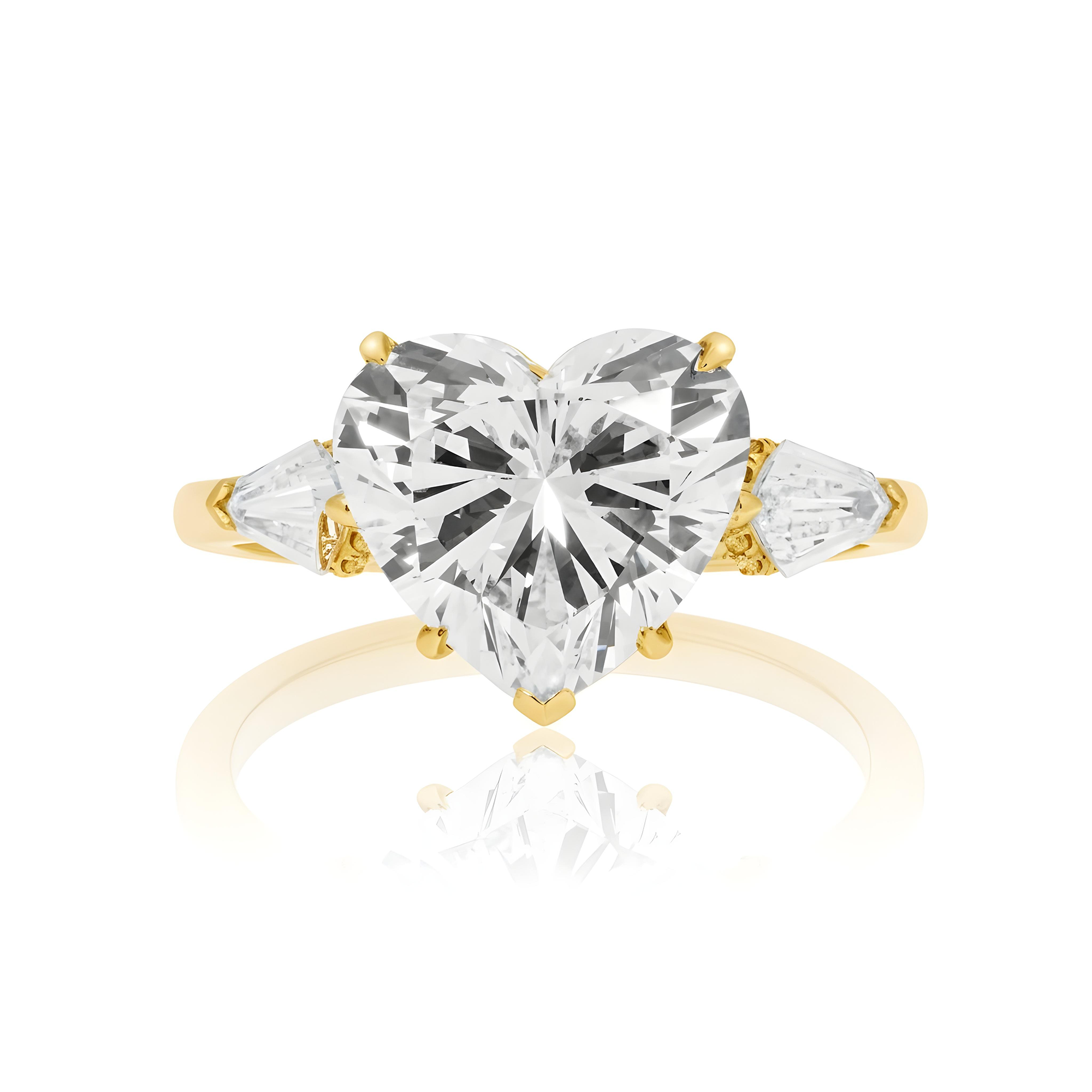 Platinum 11.46ct Heart Cut Diamond Engagement Ring 13.91ctw