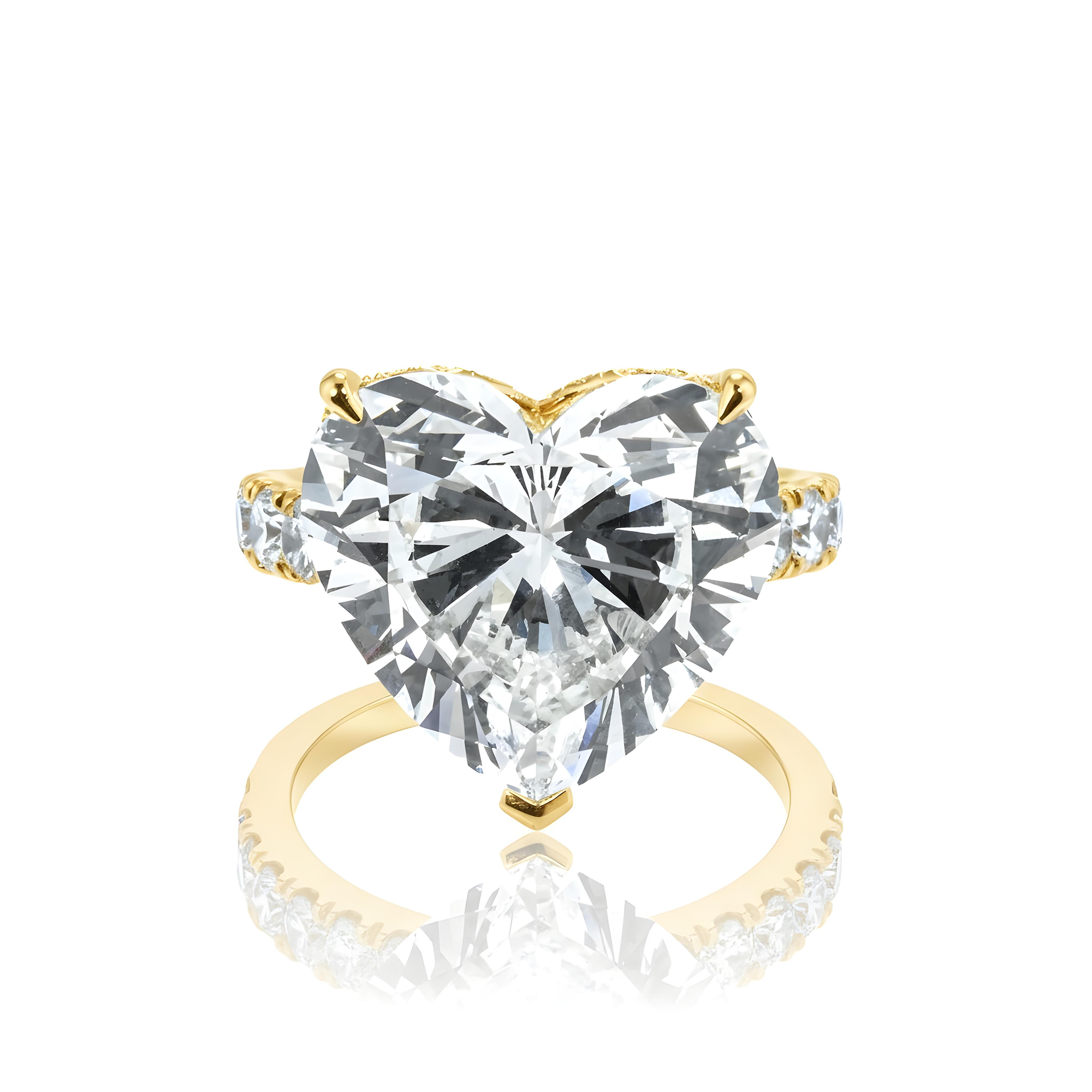 GIA Platinum 10.79ct Heart Cut Diamond Engagement Ring 12.19ctw
