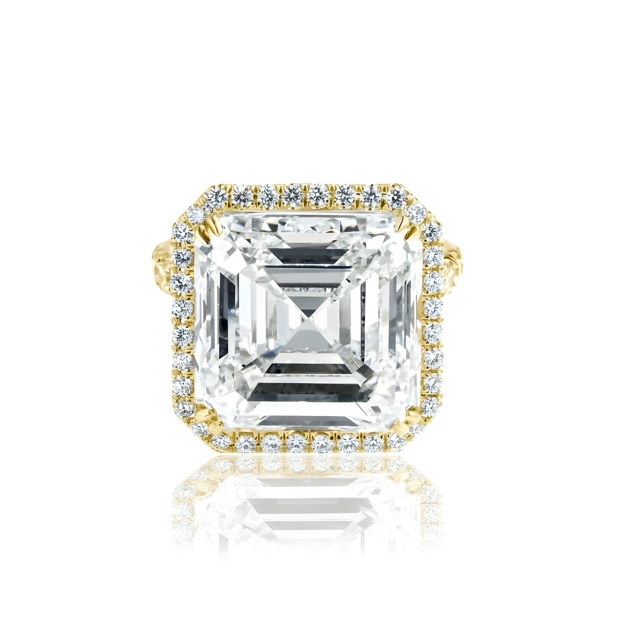 GIA Platinum 21.23ct Asscher Cut Diamond Engagement Ring 22.63ctw