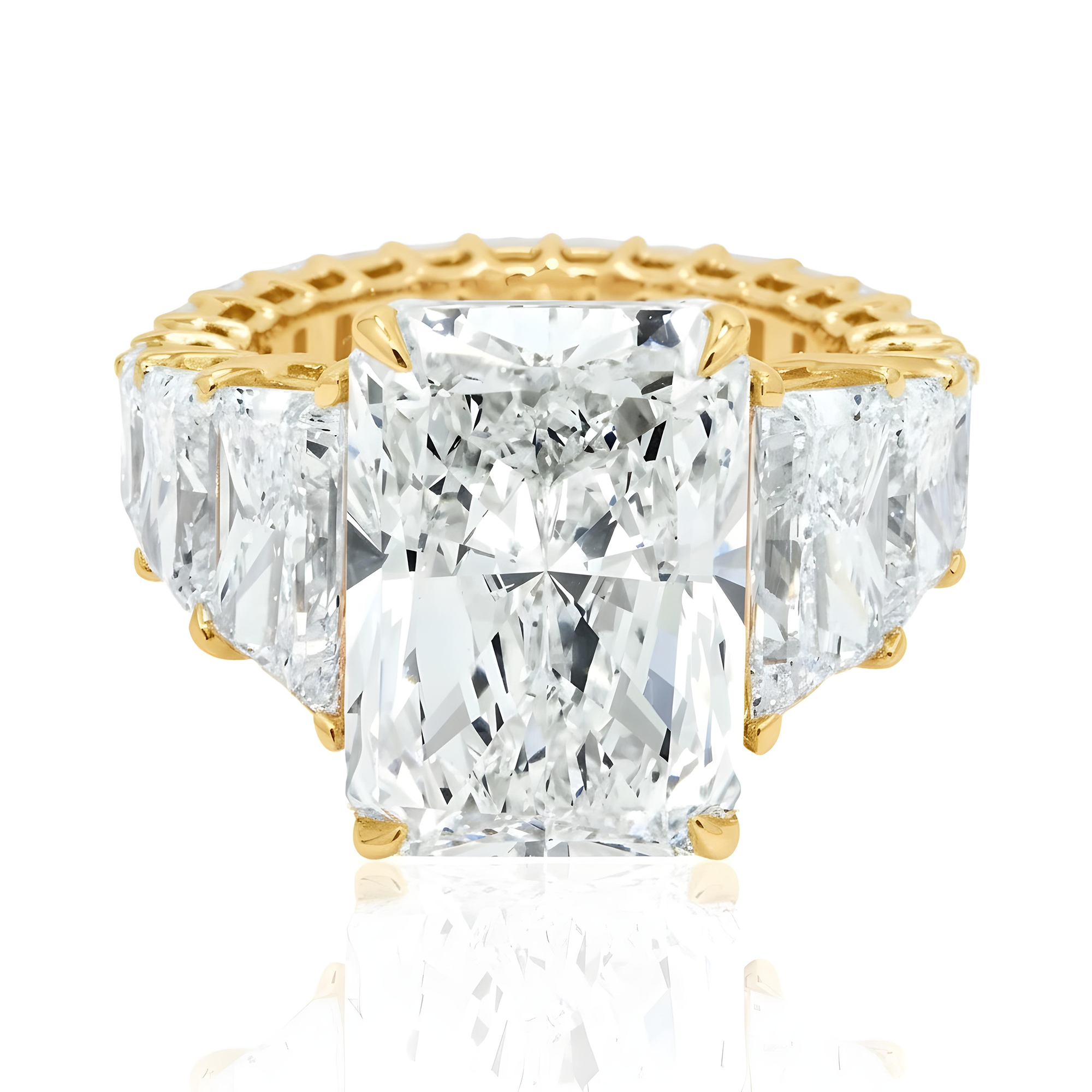 14K White 10.03ct Radiant Diamond Engagement Ring 17.42ctw
