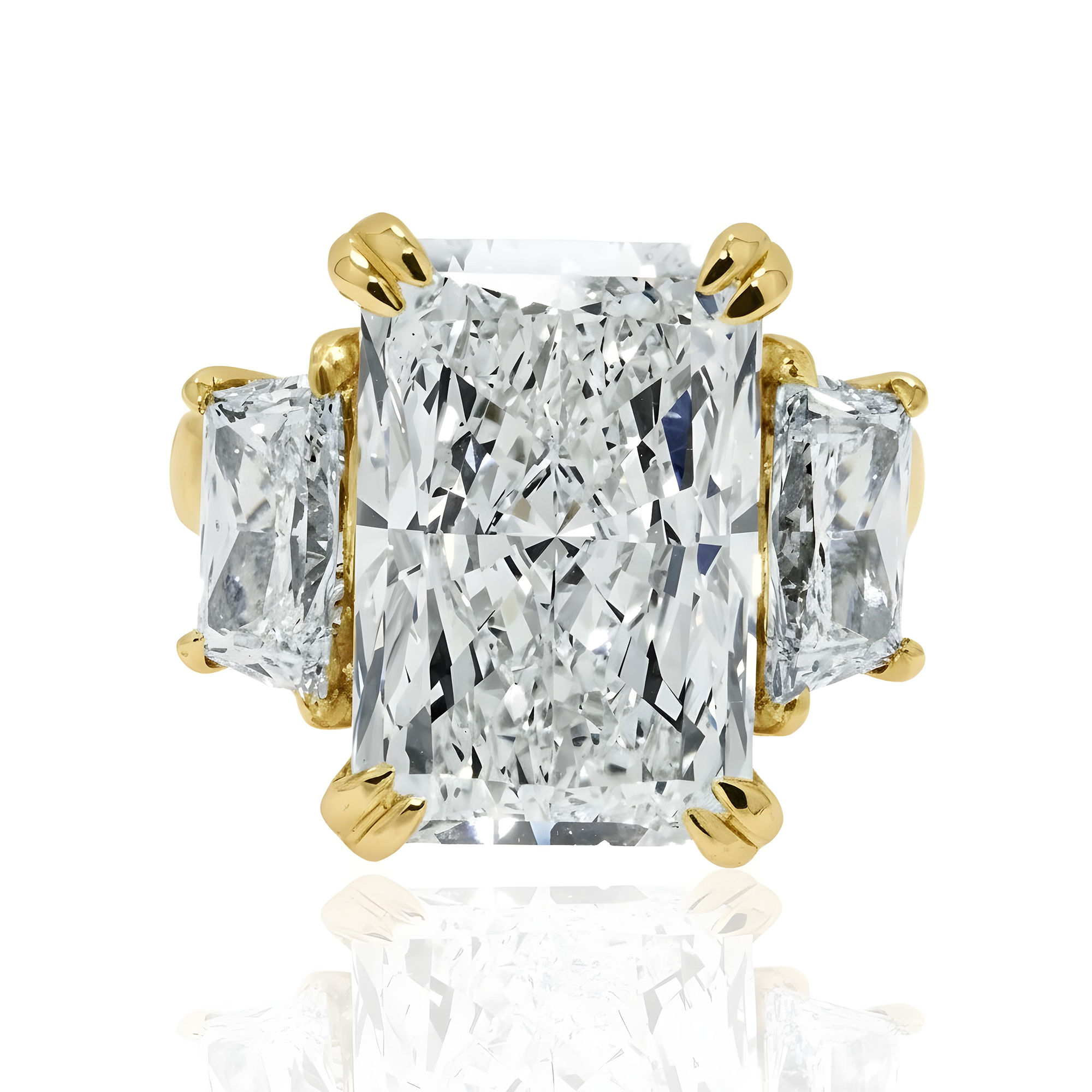 Platinum 11.24ct Radiant Diamond Engagement Ring 13.44ctw