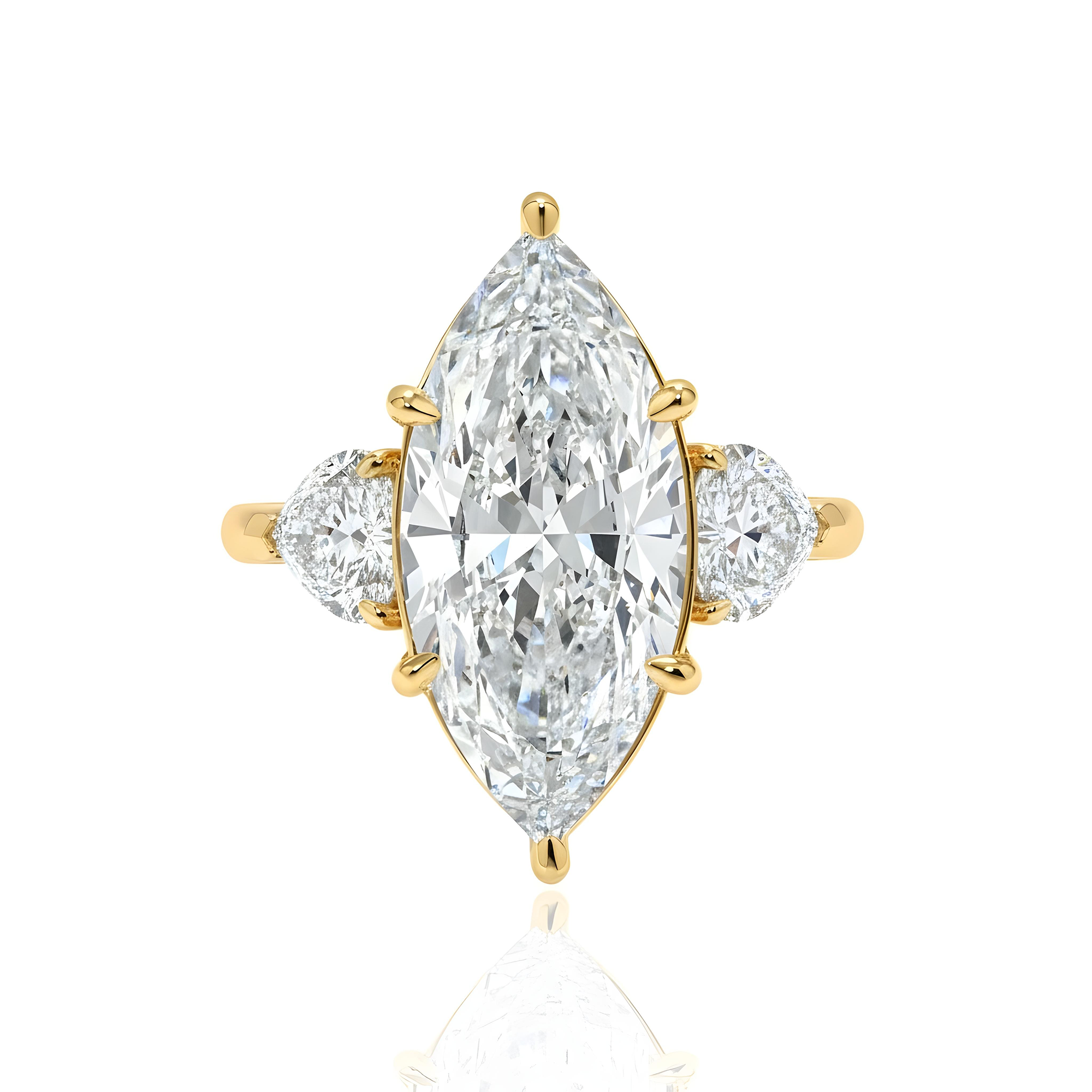 Platinum 10.06ct Marquise Diamond Engagement Ring 12.14ctw