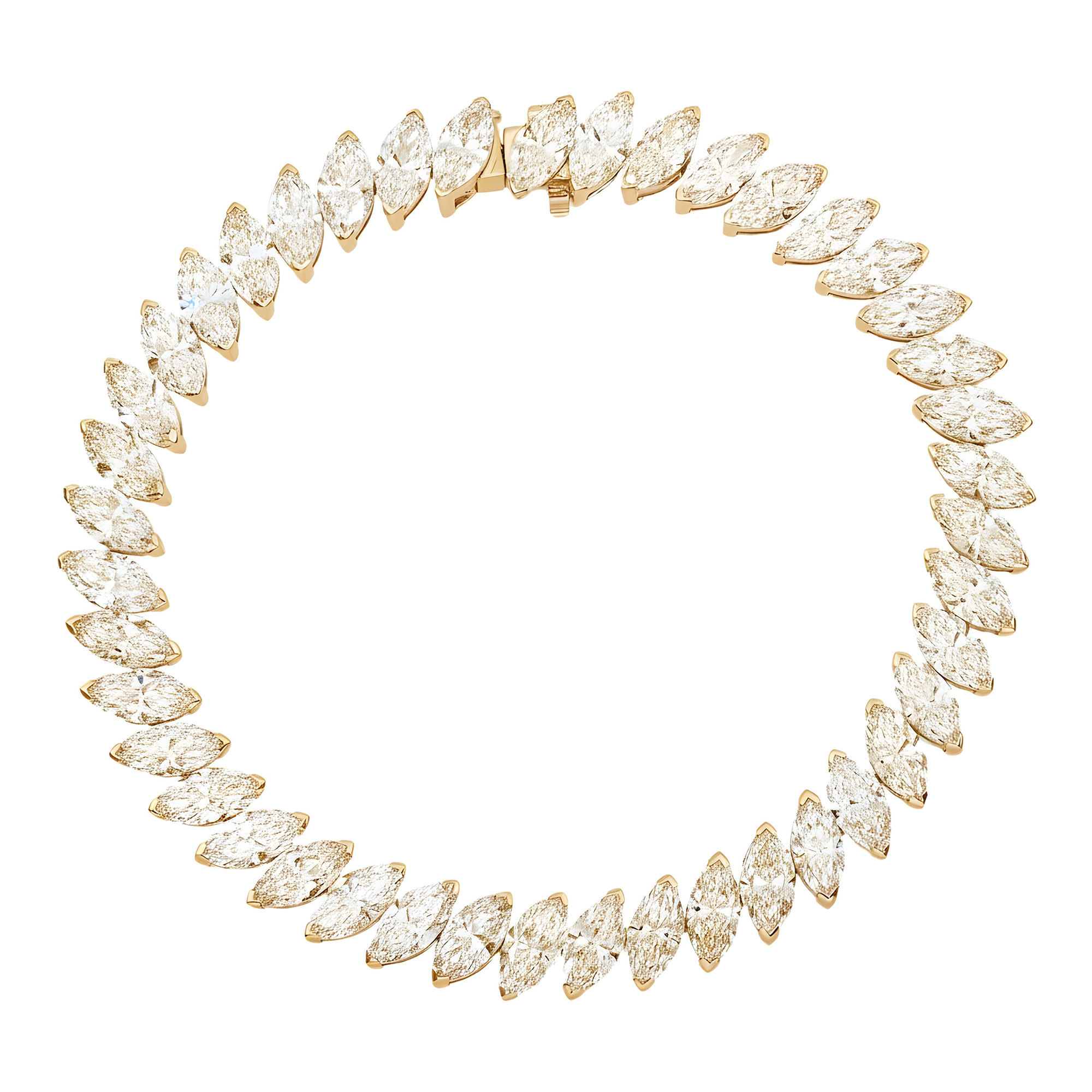 14K White Gold Marquise Cut Diamond Tennis Bracelet 16.83ct