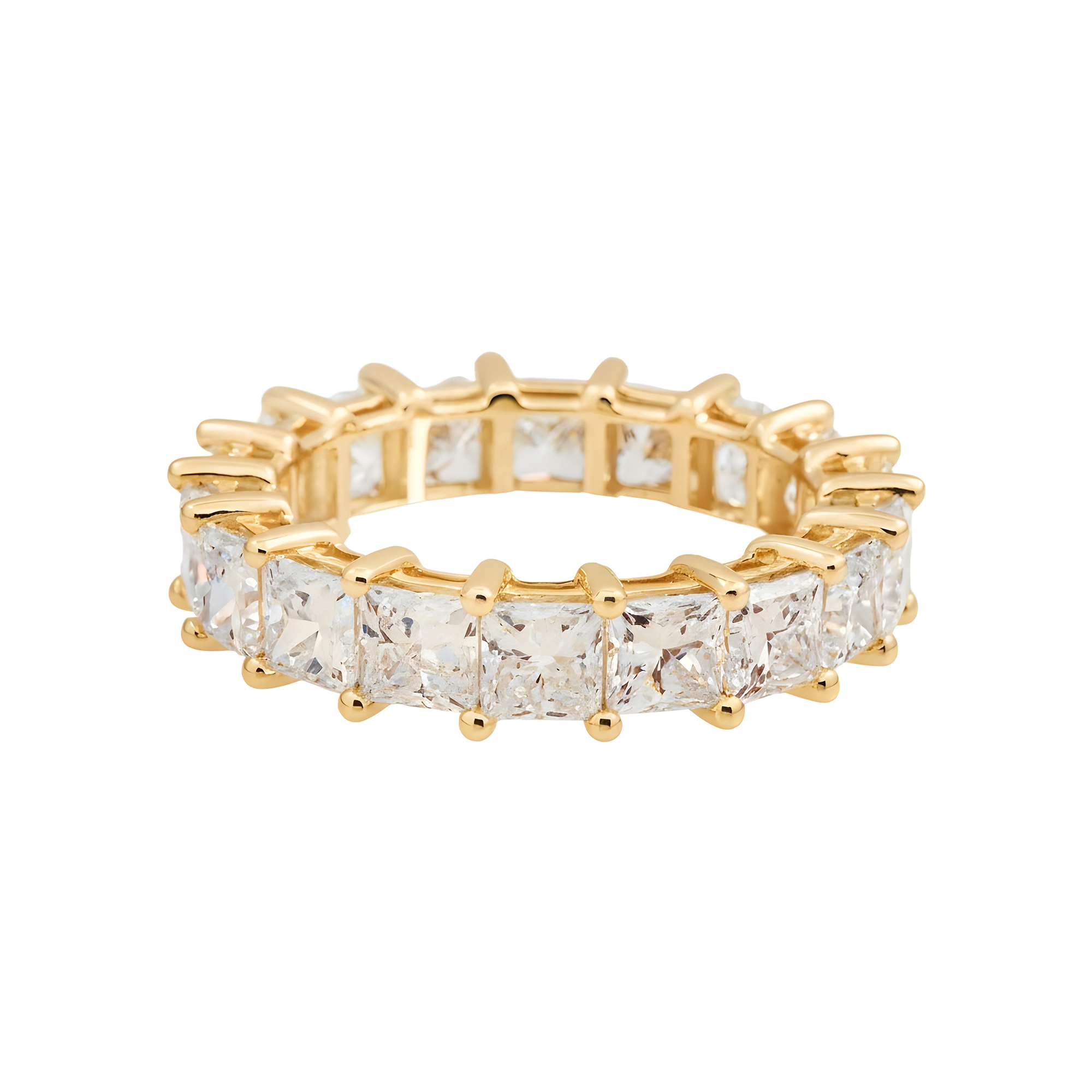 14K White Gold Princess Cut Diamond Eternity Ring 5.77ct (Size 6)