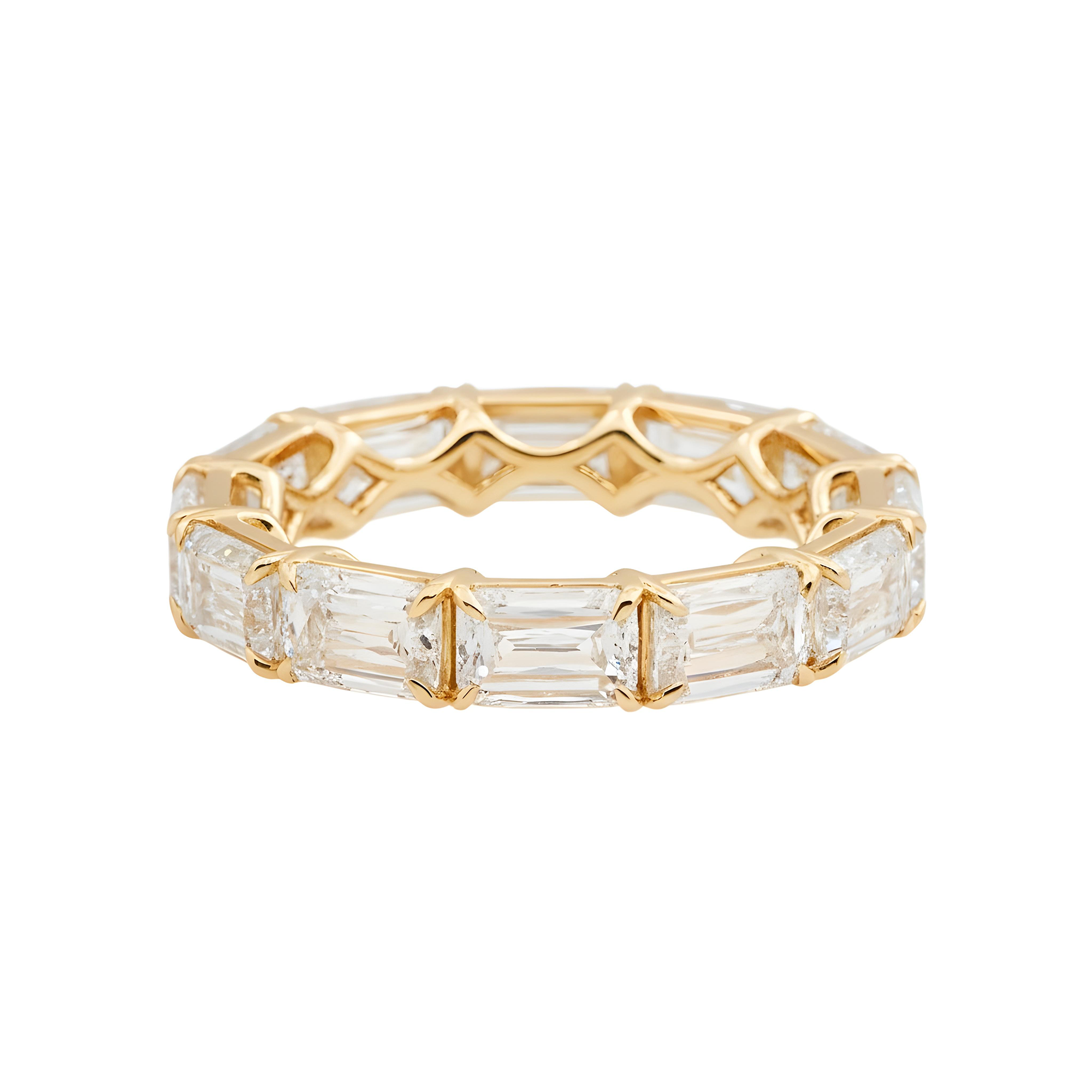 14K White Gold Radiant Cut Diamond Eternity Ring 6.43ct (Size 6.5)