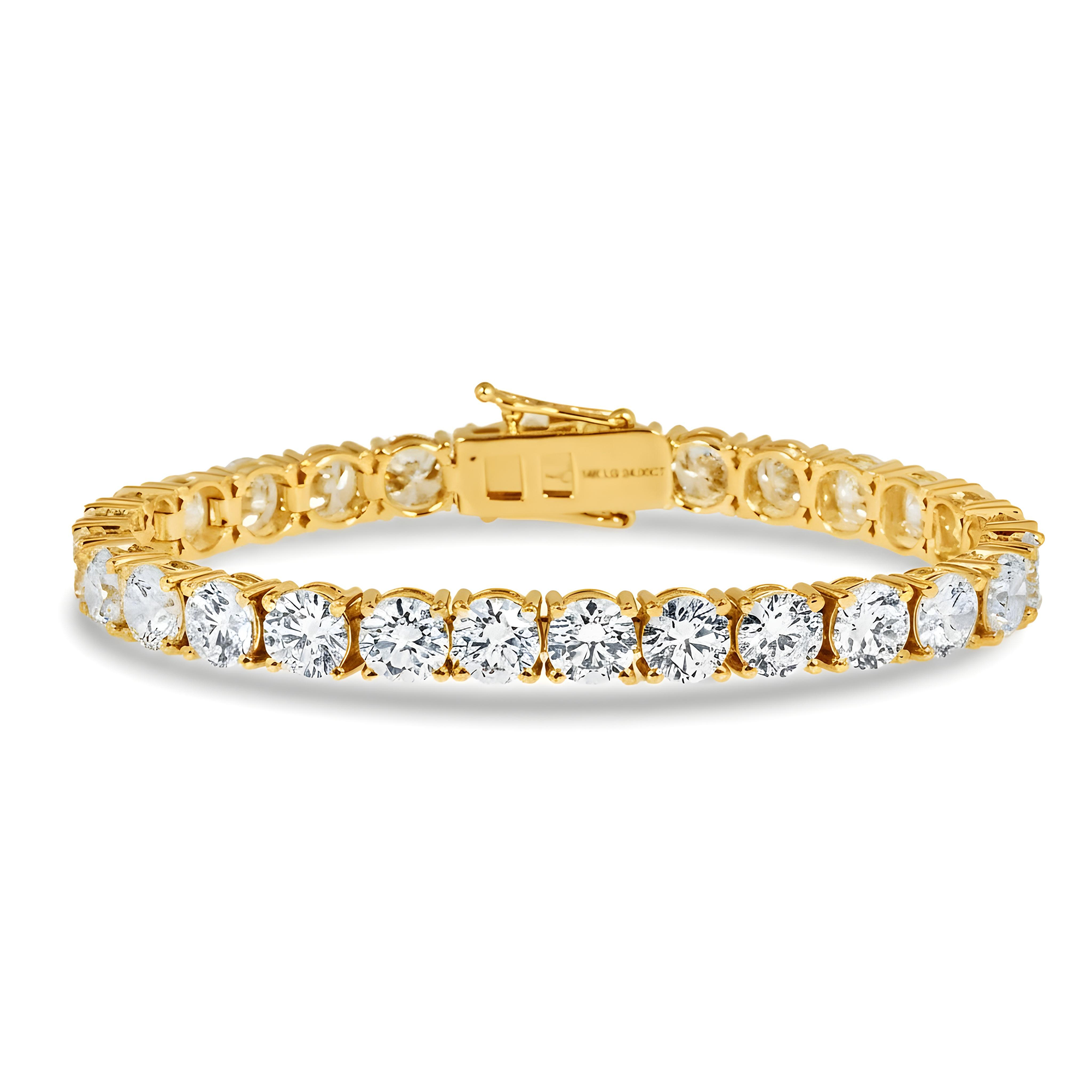 14K White Gold Round Diamond Tennis Bracelet 24.0ct
