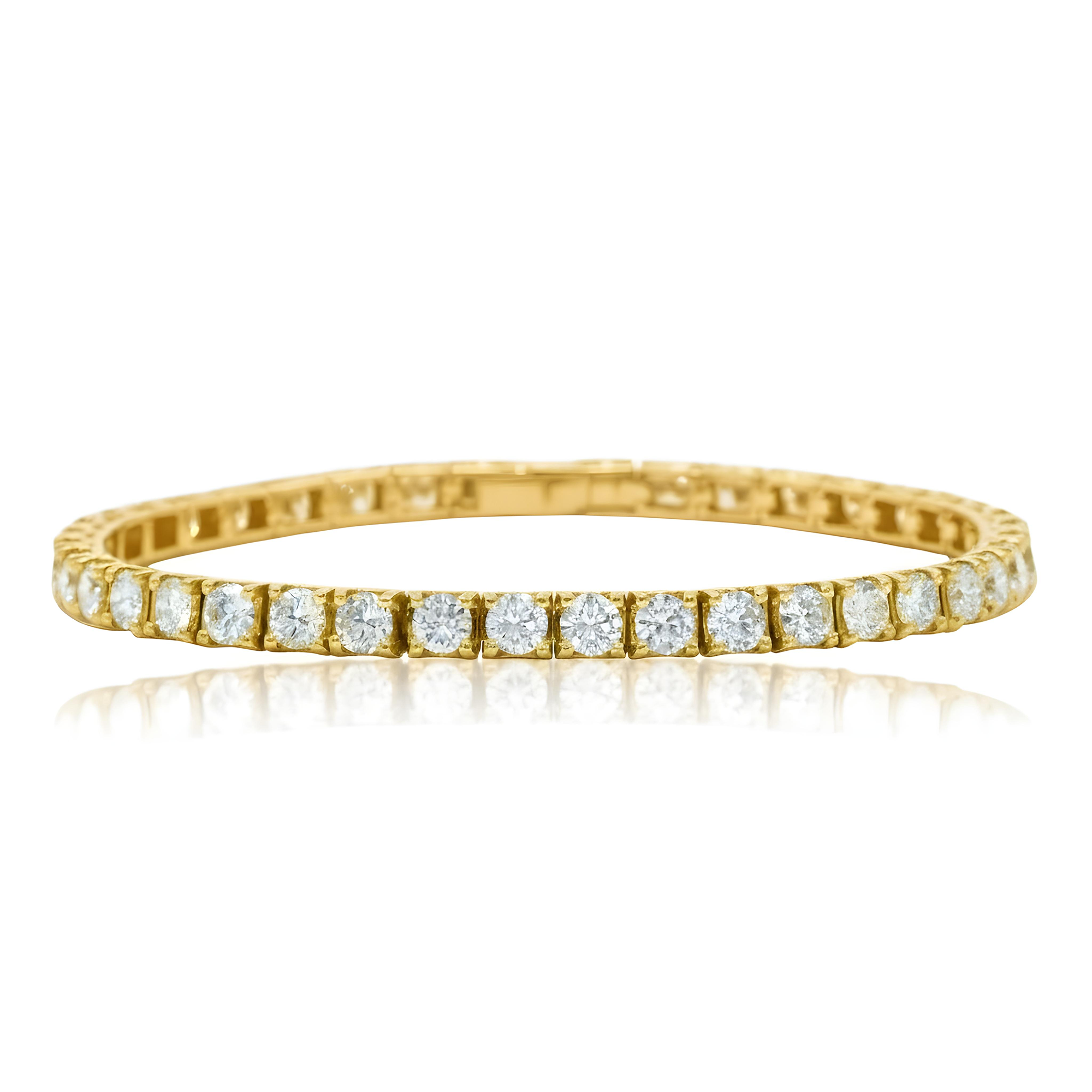 18K Rose Gold Round Diamond Tennis Bracelet 8.30ct