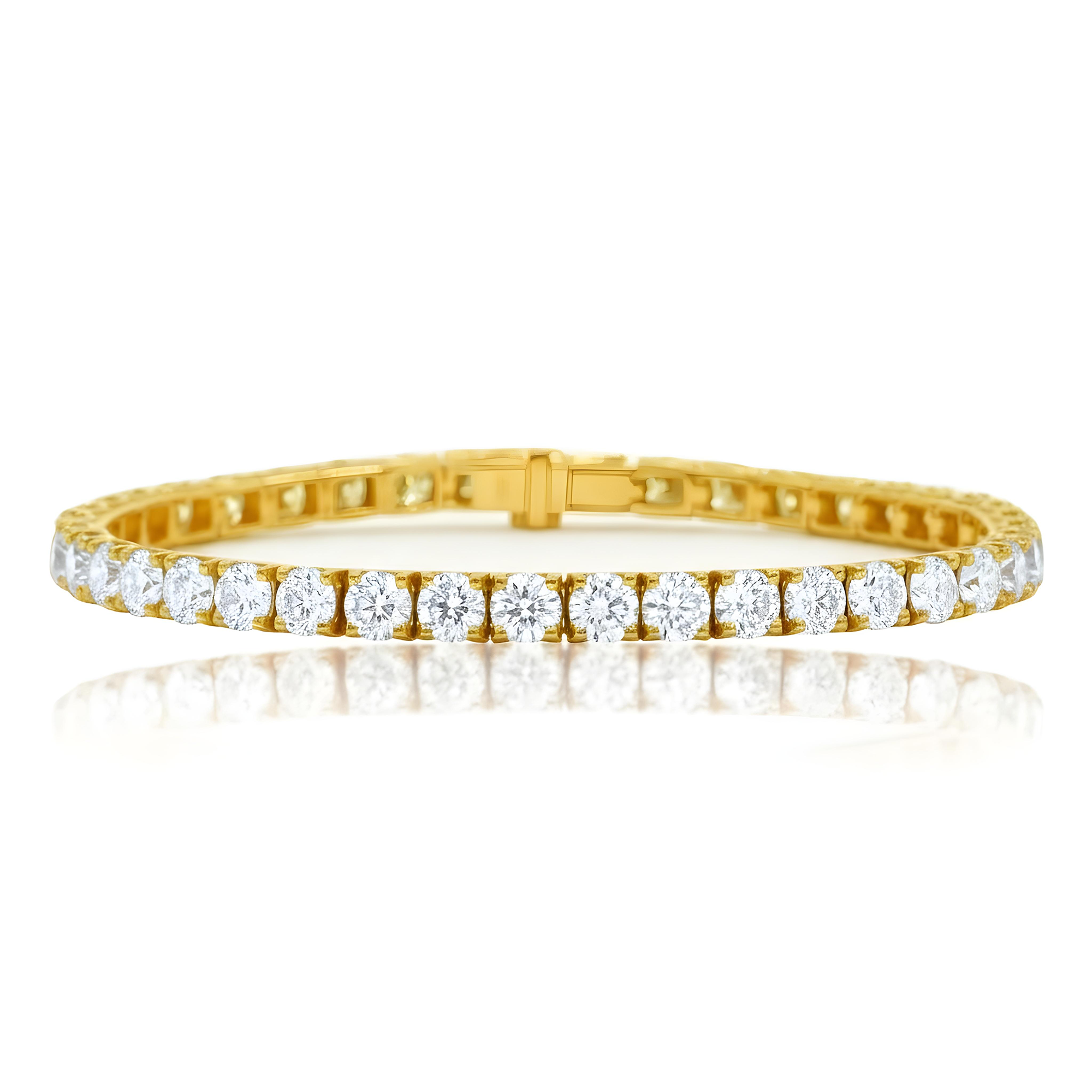 18K Rose Gold Round Diamond Tennis Bracelet 16.40ct