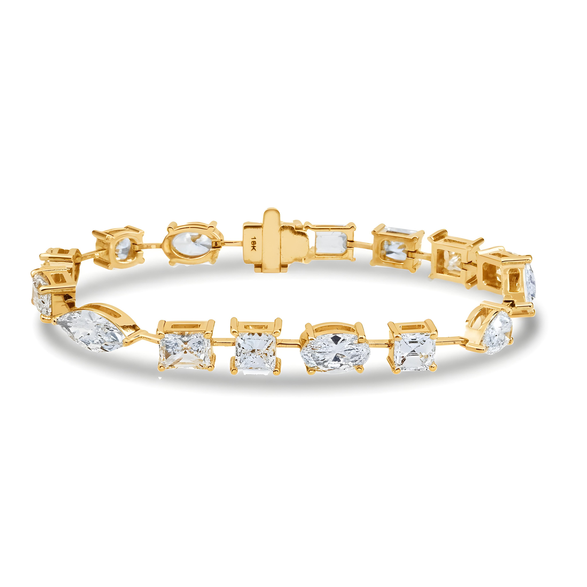 18K White Gold Multi Cut Diamond Satellite Bracelet 16.0ct