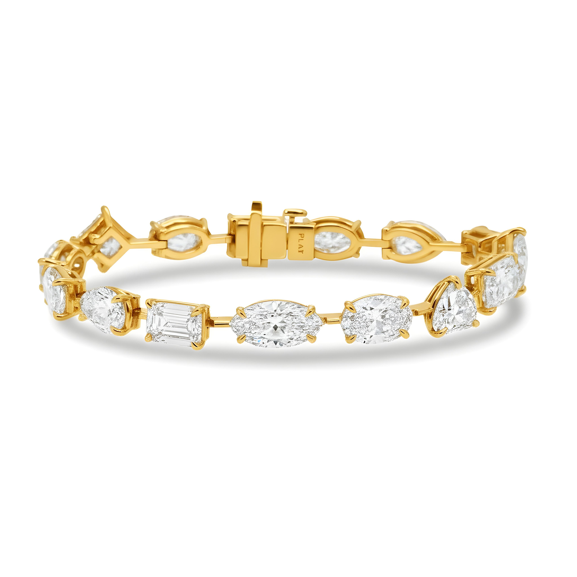 Platinum Combination Cut Diamond Satellite Bracelet 32.41ct