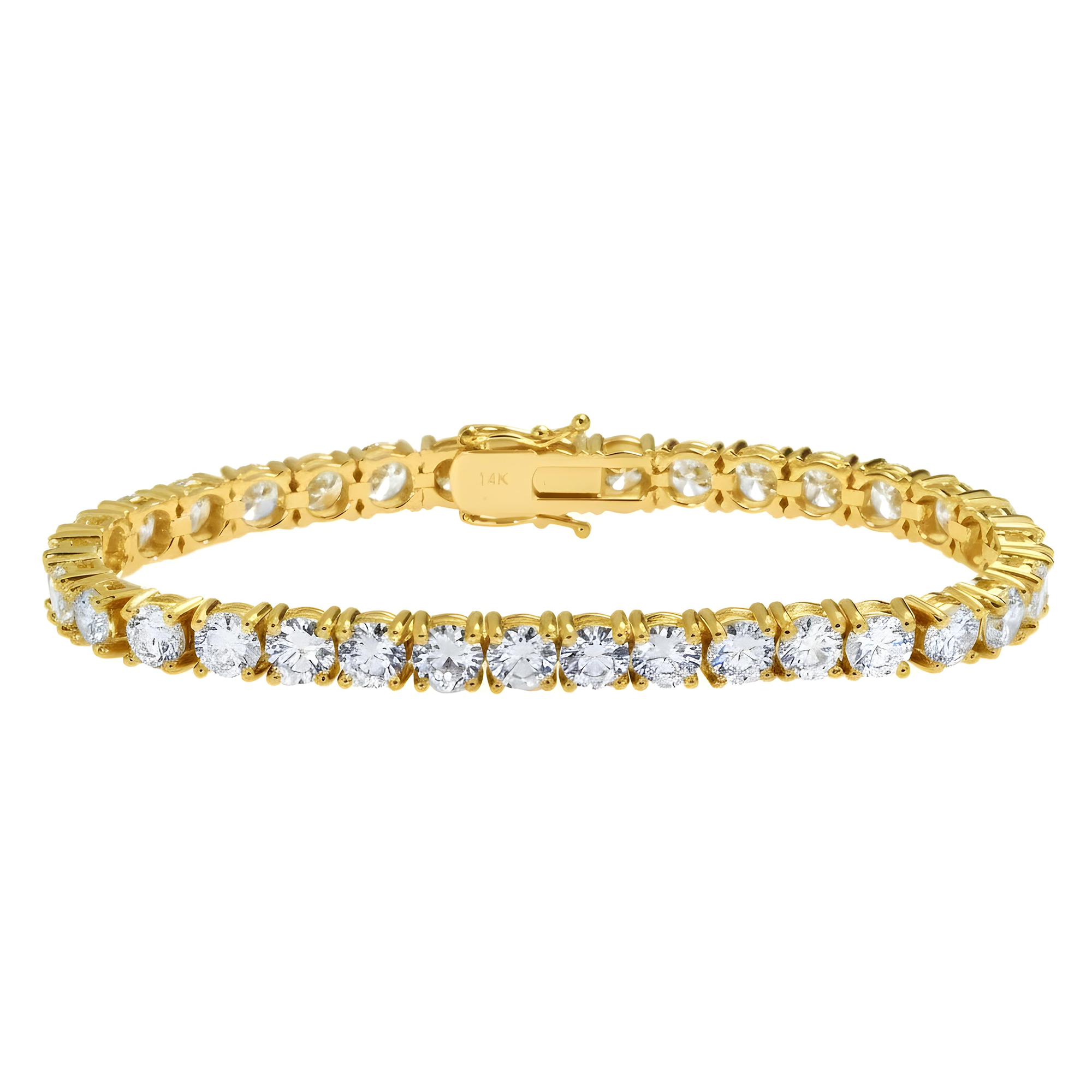 14K White Gold Round Diamond Tennis Bracelet 14.20ct