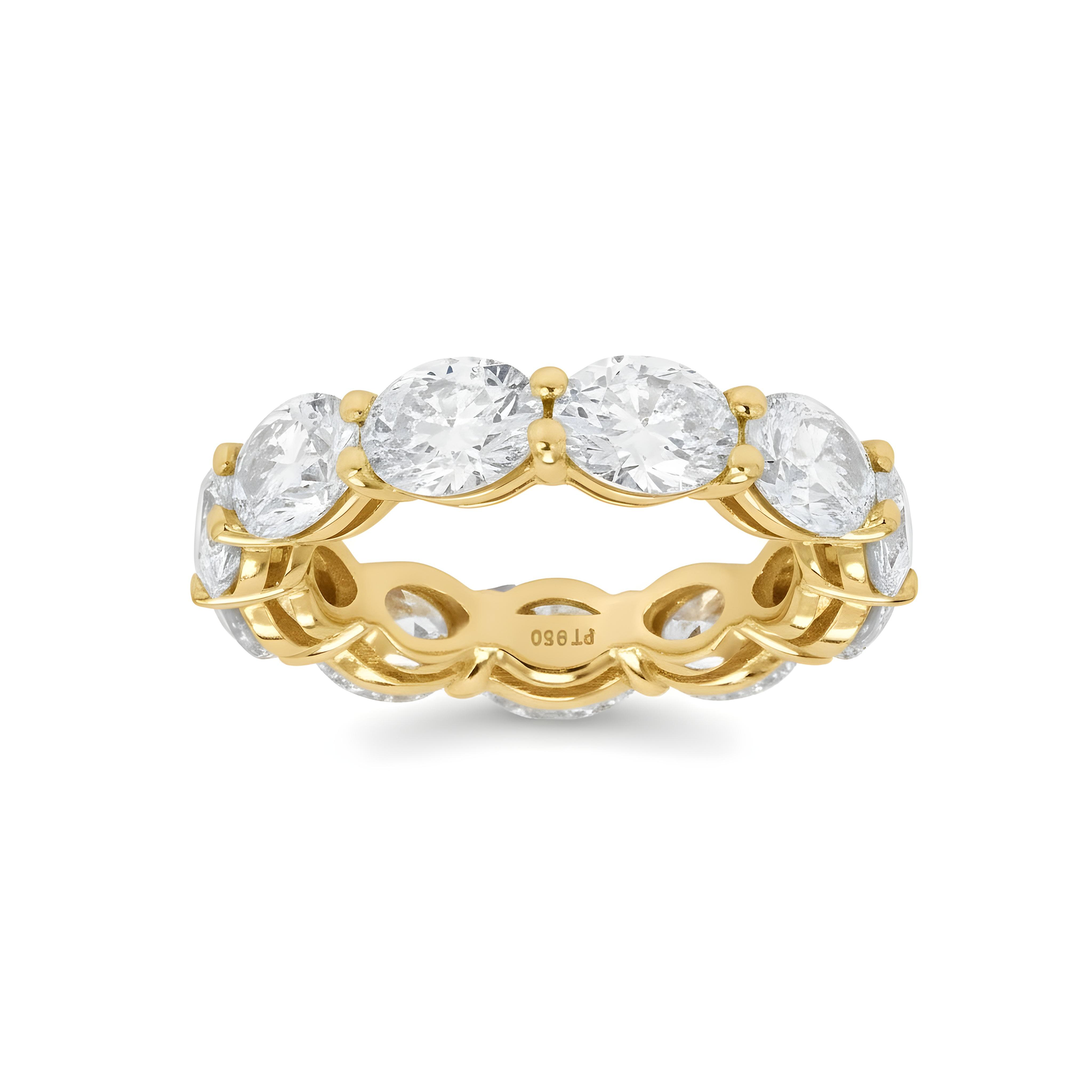 Platinum Horizontal Oval Cut Diamond Eternity ring 5.48ct (size 4.75)