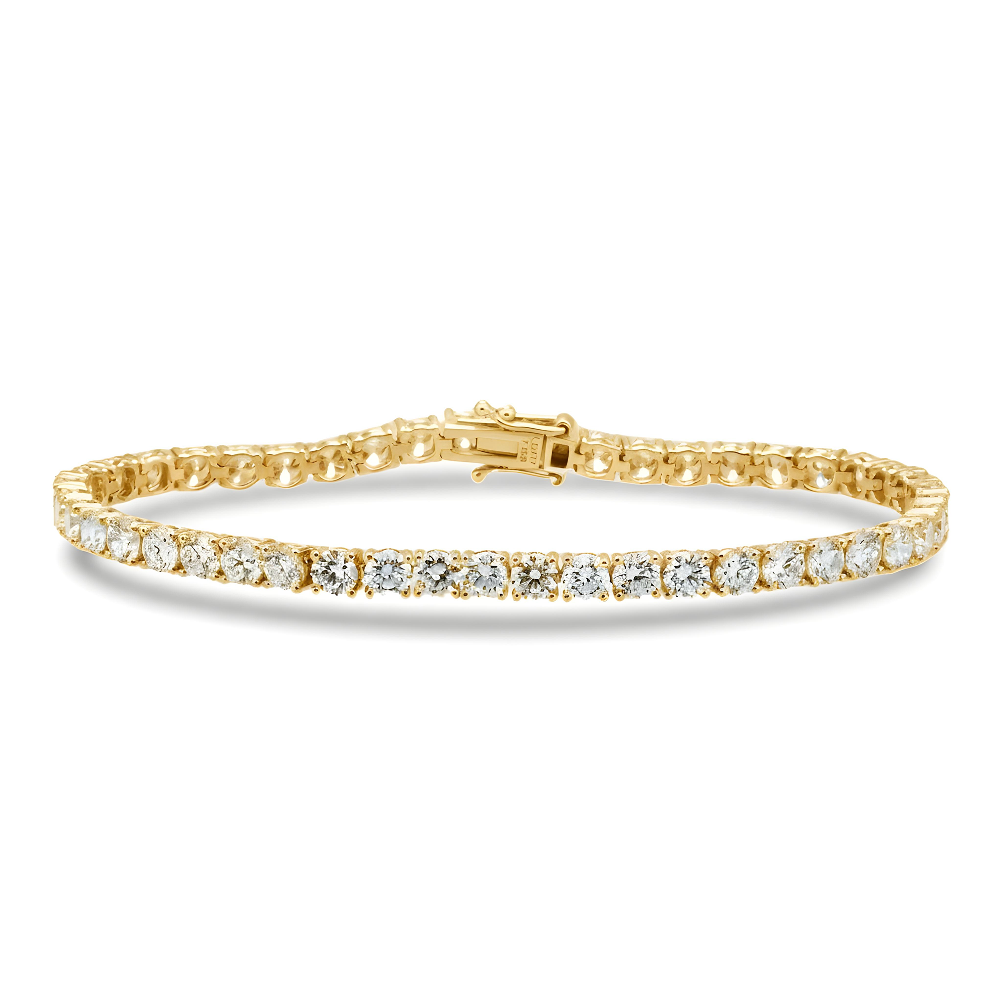 White Gold Round Cut Diamond Tennis Bracelet 7.0ct