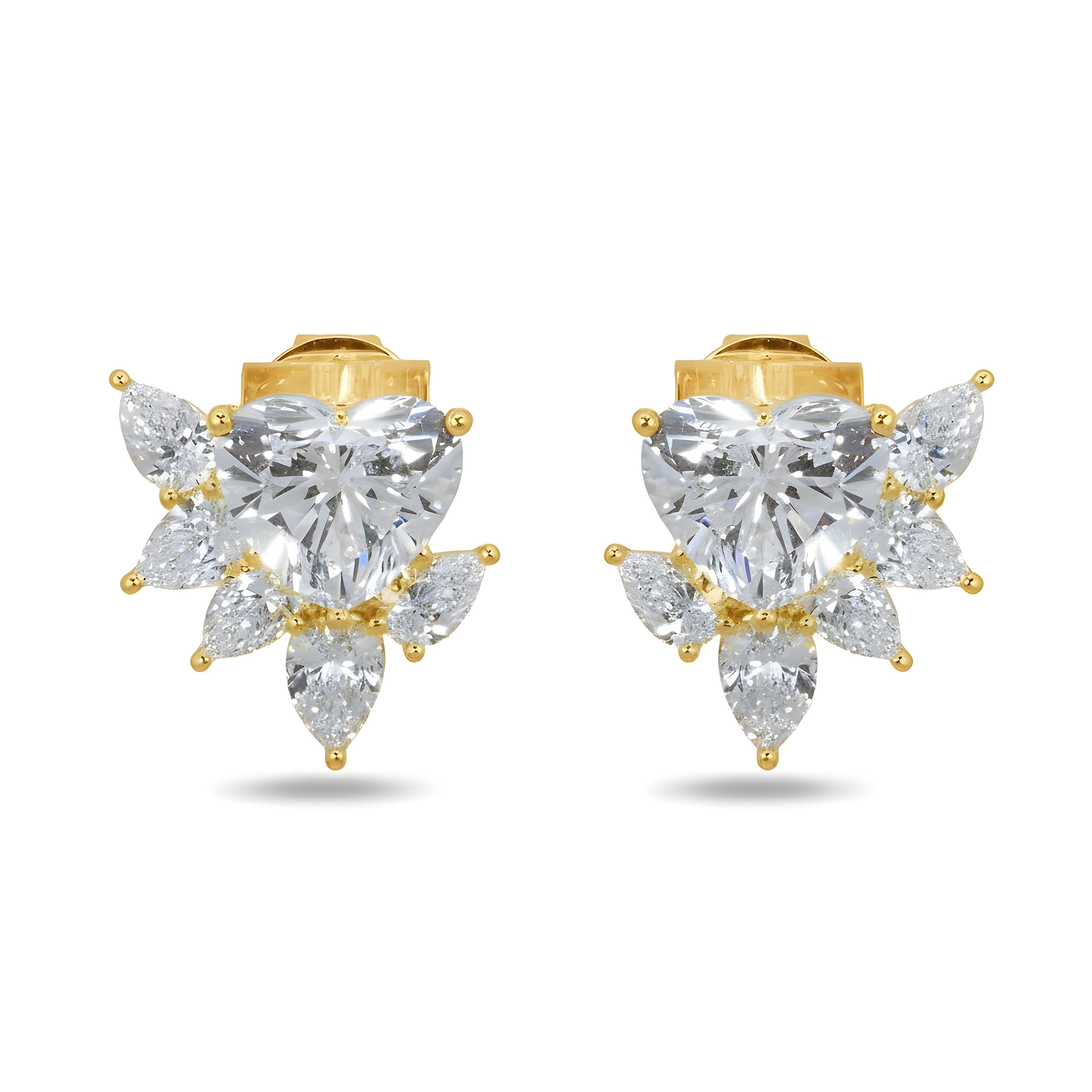 IGI 18K White Gold Heart & Pear Cut Diamond 5.06ct