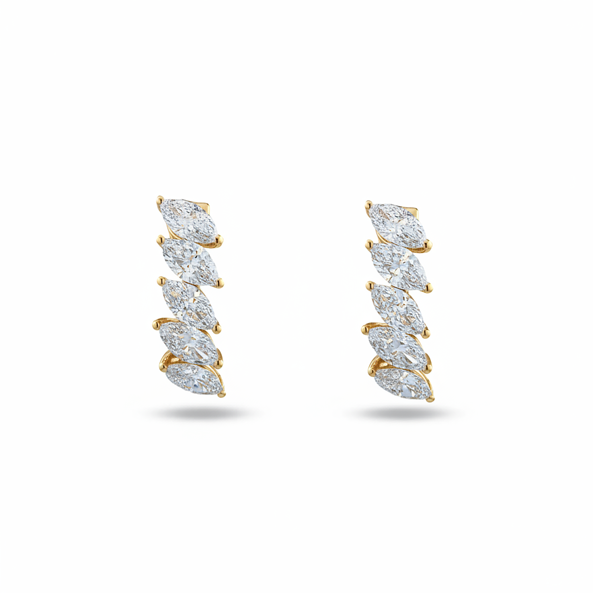 White Gold Marquise Cut Diamond Hoop Earrings 3.10ctw