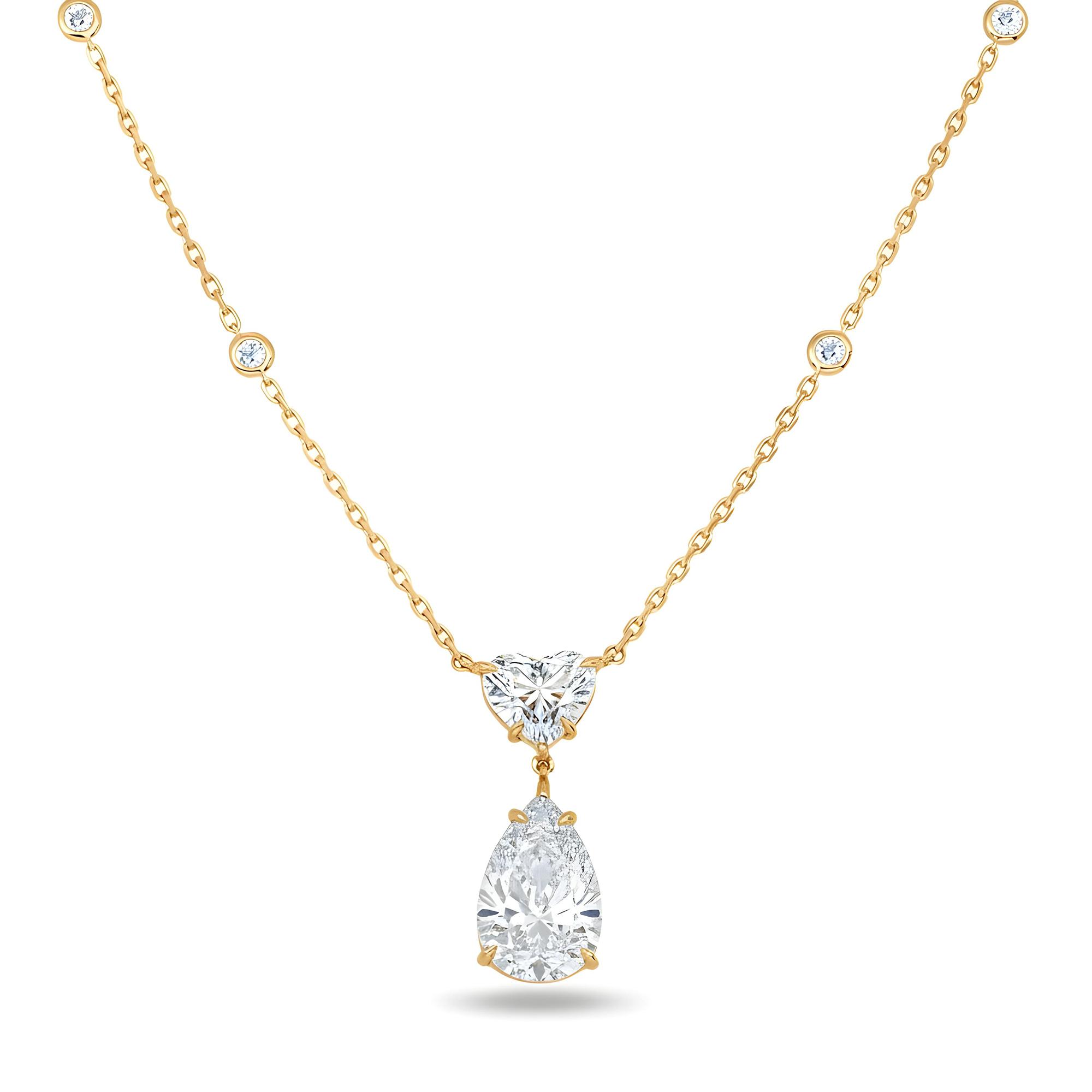 IGI 18K White Gold Multi Cut Diamond Necklace 6.24ctw