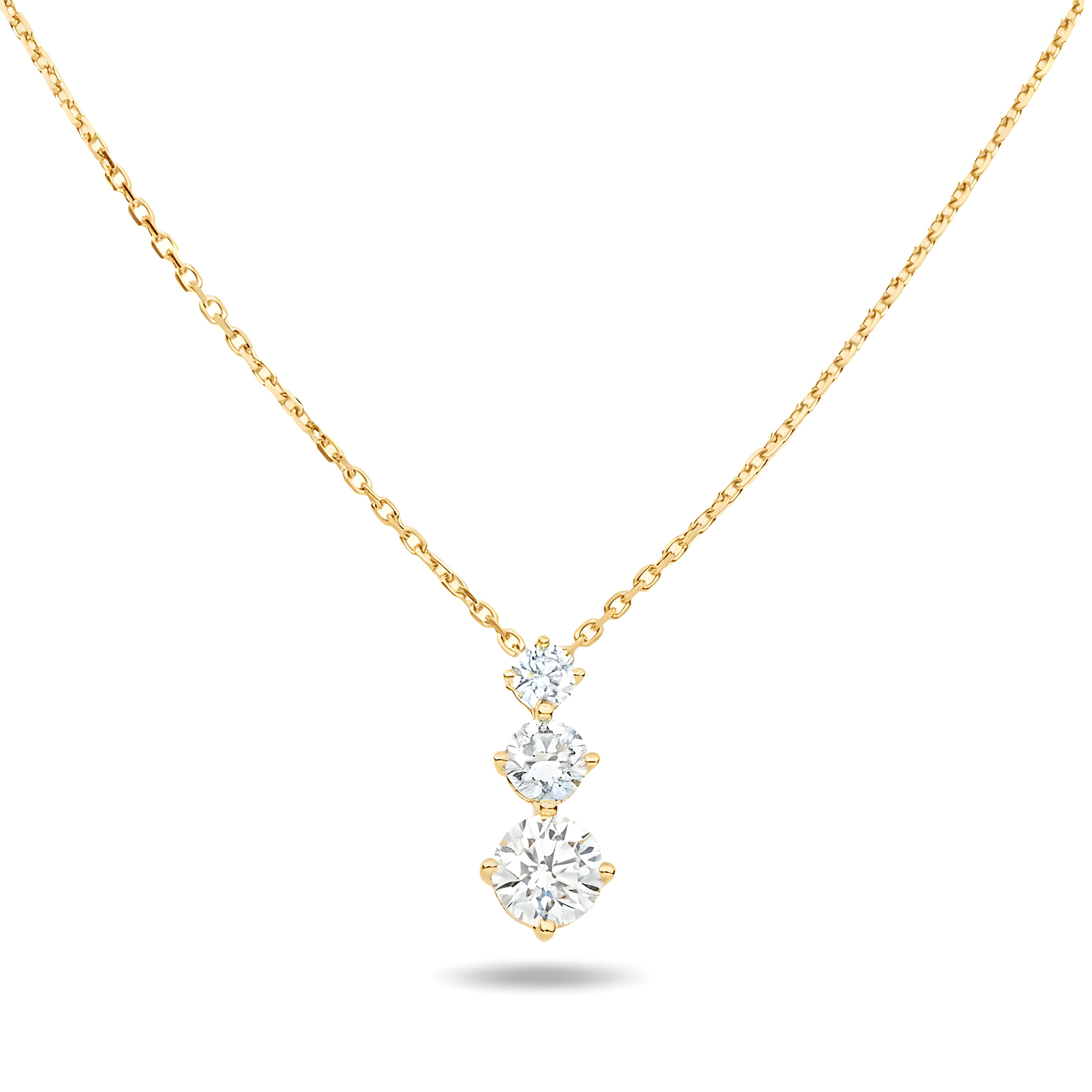 White Gold Round Diamond Drop Necklace 1.17ct